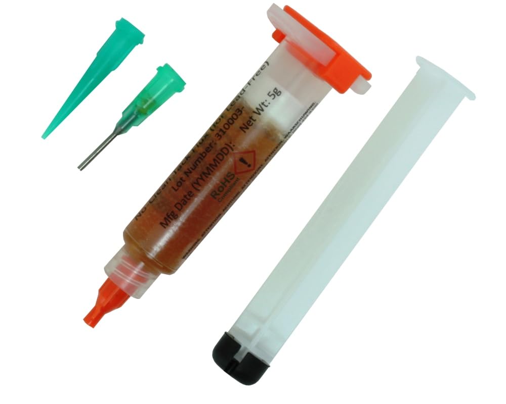 Square ChipQuik No-Clean Rework Paste Flux - 5cc Syringe for PCB Repair & Solder Rework | High-Quality Plastic Non-Sterile Flux | Best for Electronics Repair, DIY Projects & Circuit Board Maintenance