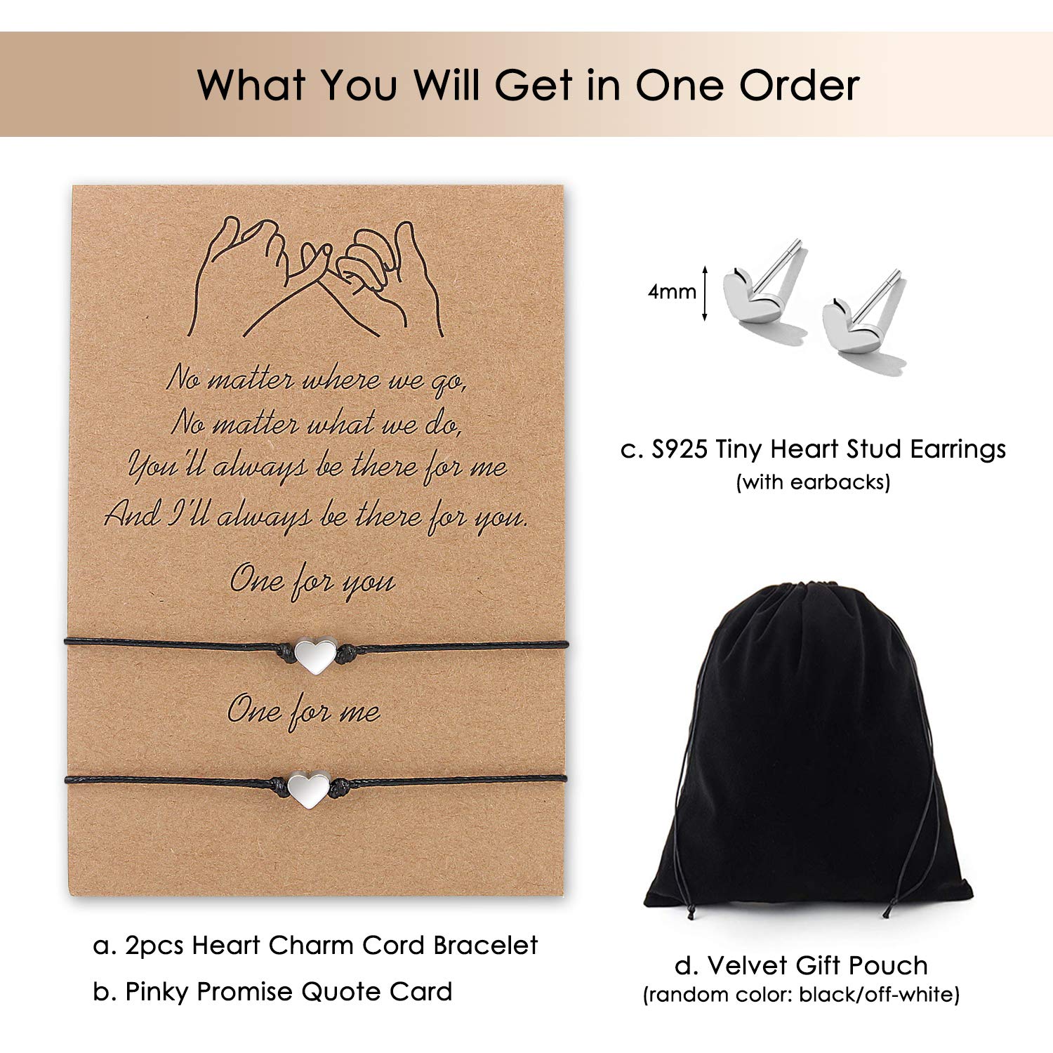 Me&Hz Pinky Promise Bracelet Set - Sunflower, Cross, Heart & Compass Designs | Matching Couple & Friendship Bracelets for Women | Best Gift for Mother Daughter & Best Friends | Perfect for Anniversaries, Birthdays & Everyday Wear