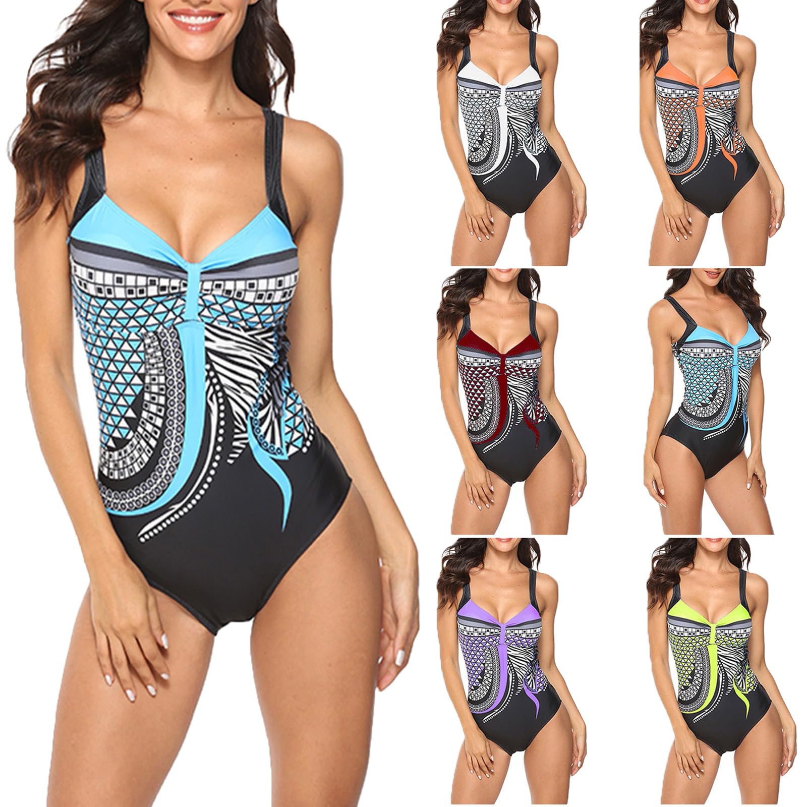 LCZIWO Women's Tummy Control One Piece Swimsuit - Slimming Athletic Monokini Bathing Suit for Swimming, Beach Vacation & Poolside Relaxation