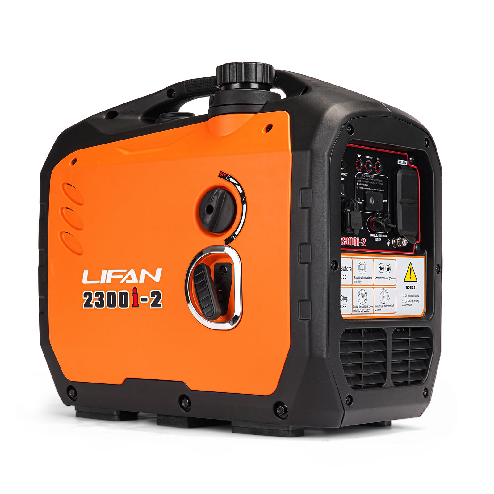 Lifan 2300W Portable Inverter Generator - Ultra Quiet Gasoline Powered Generator with Eco-Mode for Home Backup, Camping, RV & Emergency Power Supply | Parallel Ready for Extra Power | Perfect for Outdoor Adventures & Power Outages