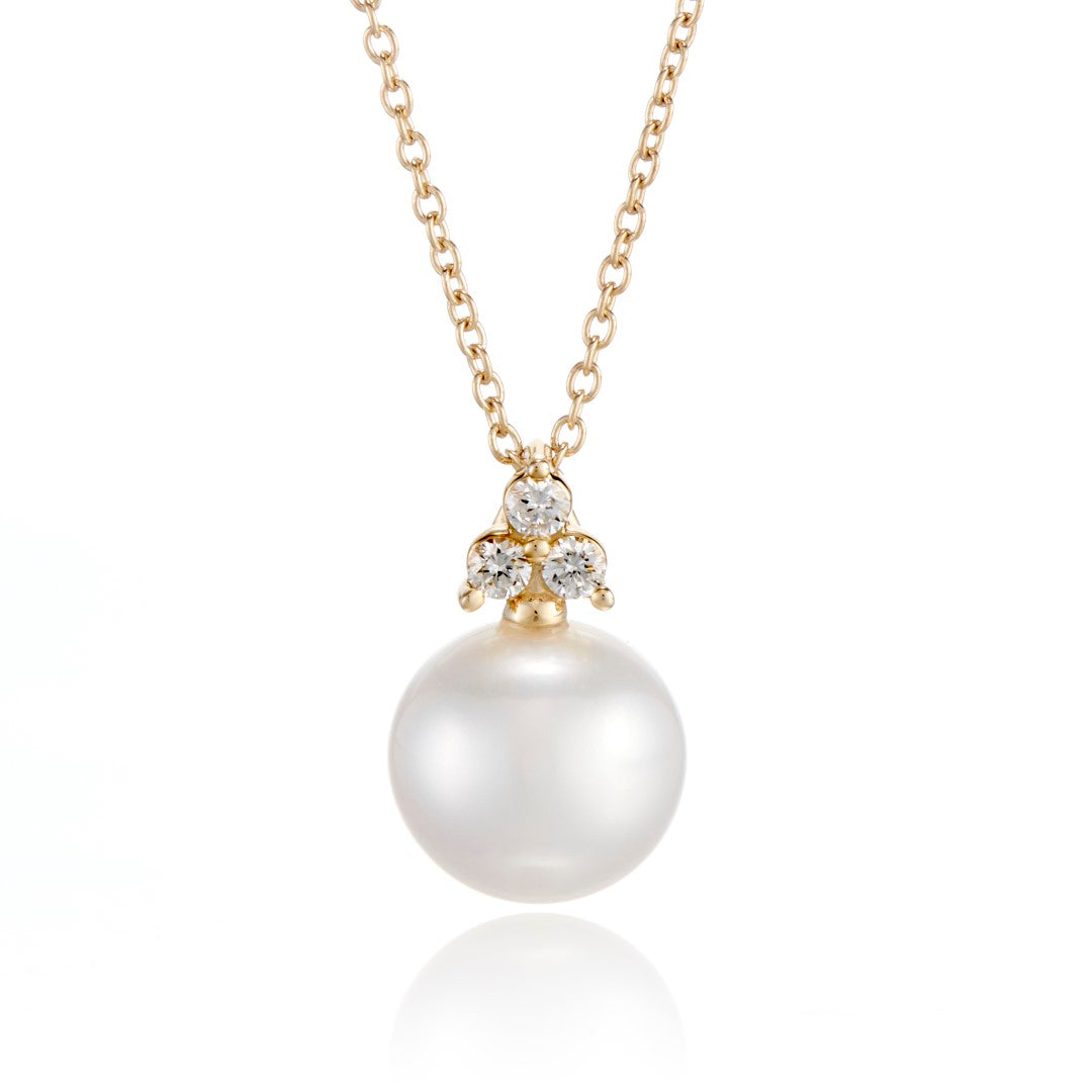 Elegant Madison Pearl & Diamond Pendant Necklace for Women | Perfect for Weddings, Anniversaries & Special Occasions