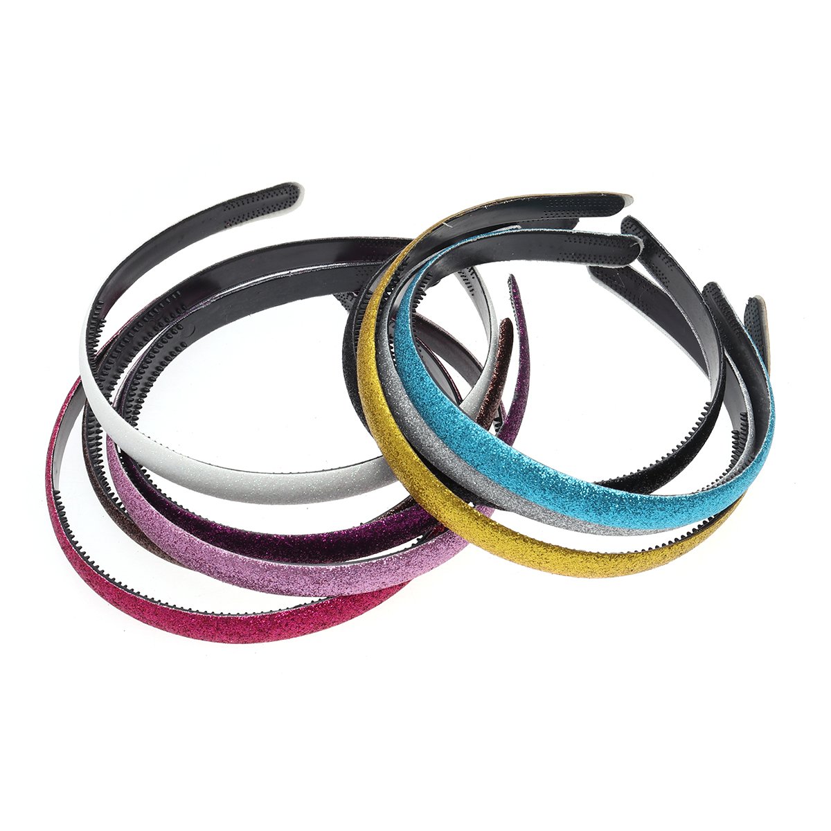 10pcs Glitter Plastic Headbands - Shiny Frosted Candy Color Hair Hoops for Women & Girls - Cute Hair Accessories for Parties, Weddings & Everyday Wear (Mixed Colors)