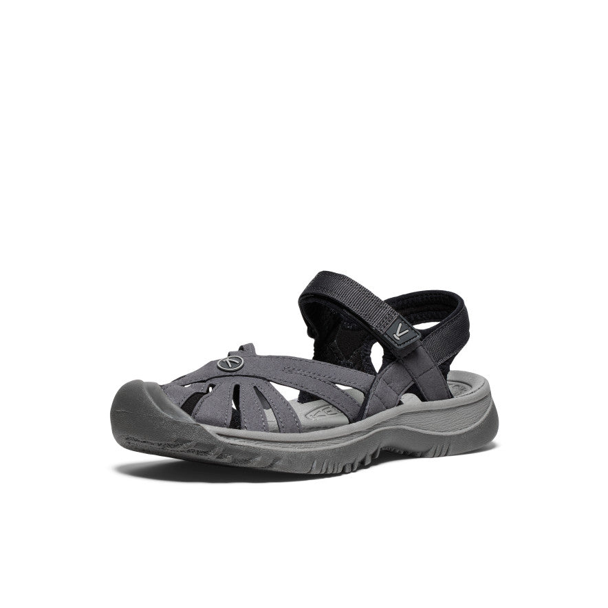 Stylish Women's Rose Sandals with Magnetic Closure - Black | Comfortable Summer Shoes for Beach, Wedding & Casual Outings