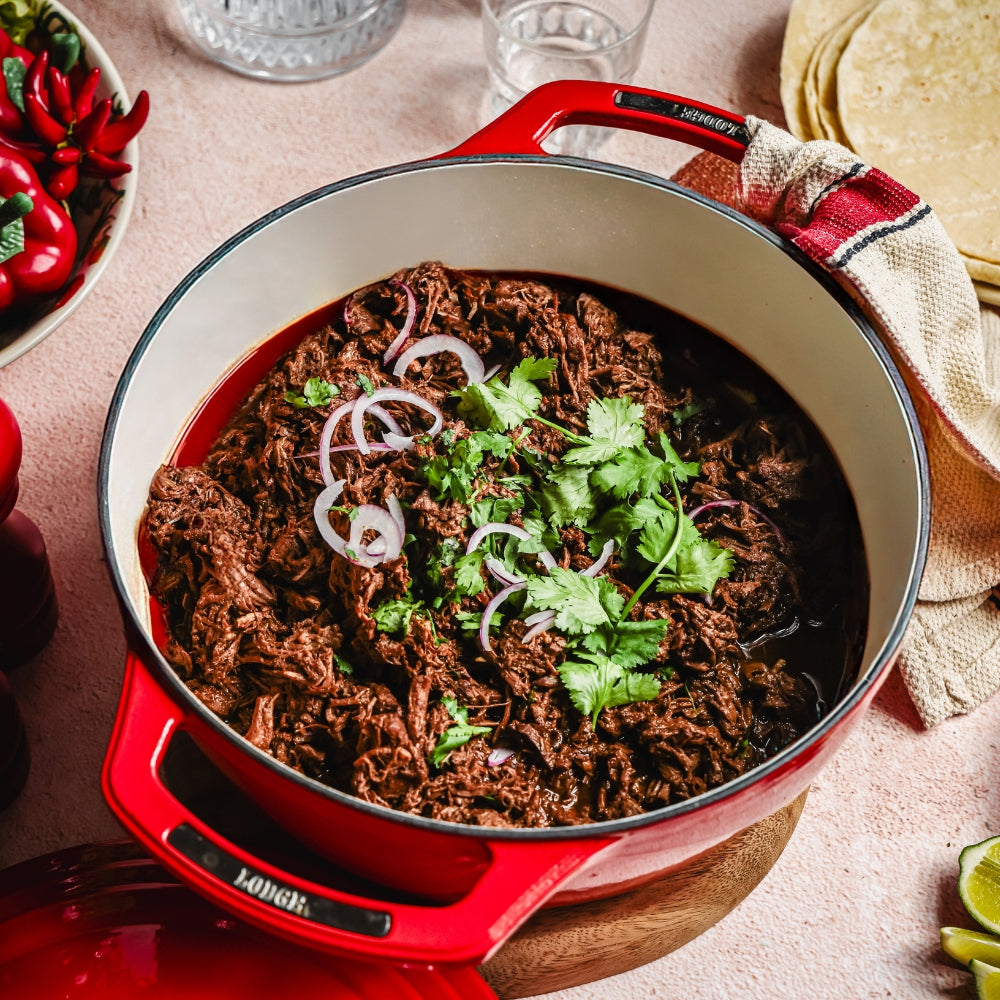 Premium 4.25L Enamel Dutch Oven with Cherry Red Finish - Perfect for Baking, Braising & Slow Cooking - USA Made Cast Iron Cookware for Home Chefs