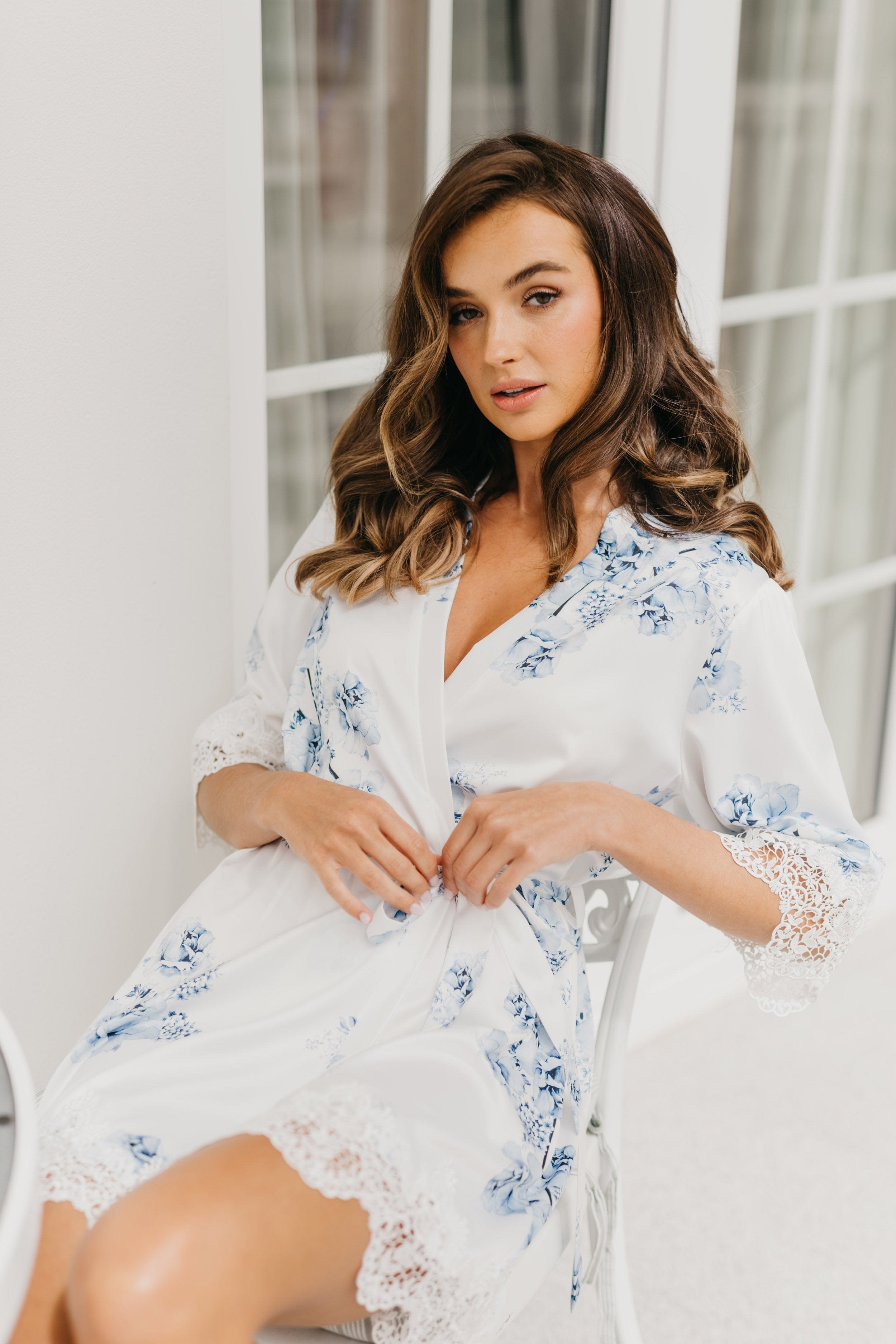 Soft Blue With Blue Floral