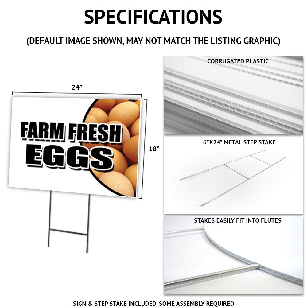 18x24 Inch Homemade Egg Rolls Yard Sign with Stake - Durable Business Advertising Sign for Restaurants & Events - Made in USA - Perfect for Storefronts, Food Trucks & Outdoor Promotions
