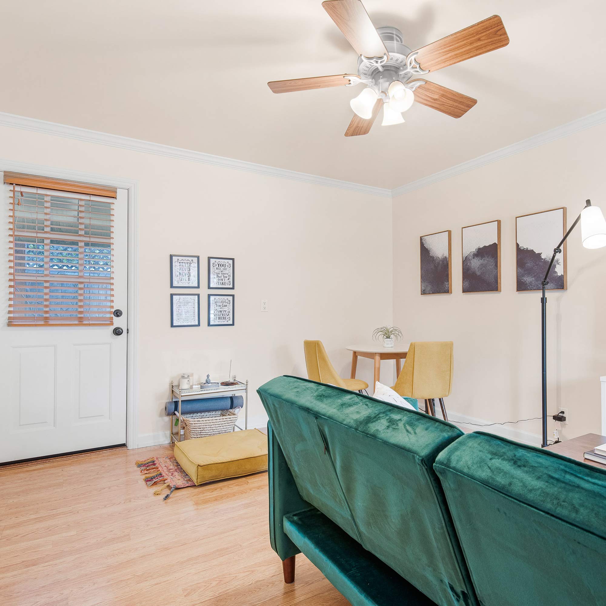 52 Inch White Ciata Replacement Ceiling Fan Blade Arms - Durable & Quiet for Living Room, Bedroom, or Patio Cooling