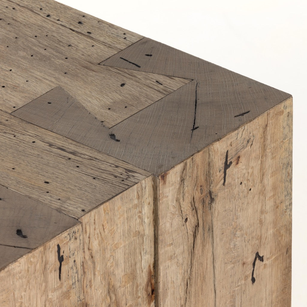 Rustic Wormwood Oak Console Table - Farmhouse Entryway Sofa Table for Hallway, Living Room & Foyer Decor
