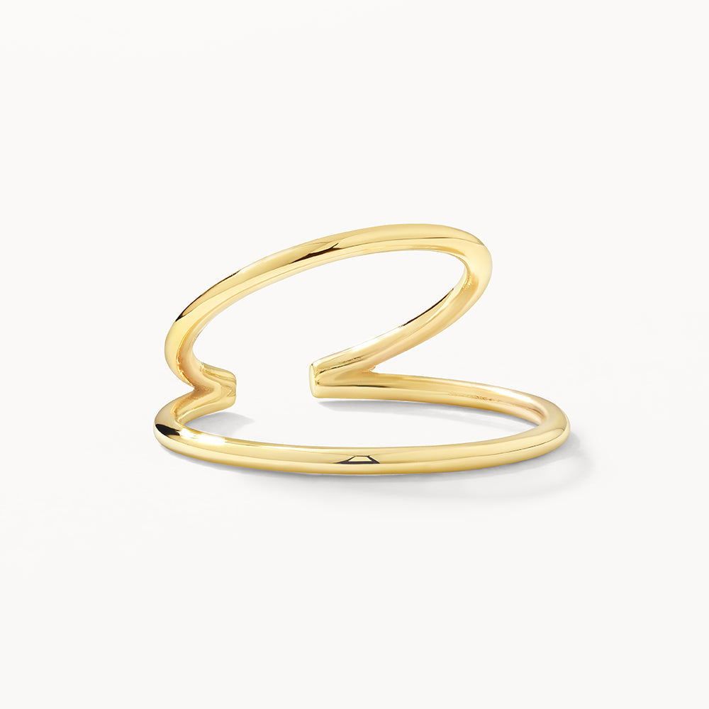 10k Gold Double Band Single Ear Cuff - Elegant Cartilage Earring for Women - Perfect for Parties, Weddings & Everyday Wear