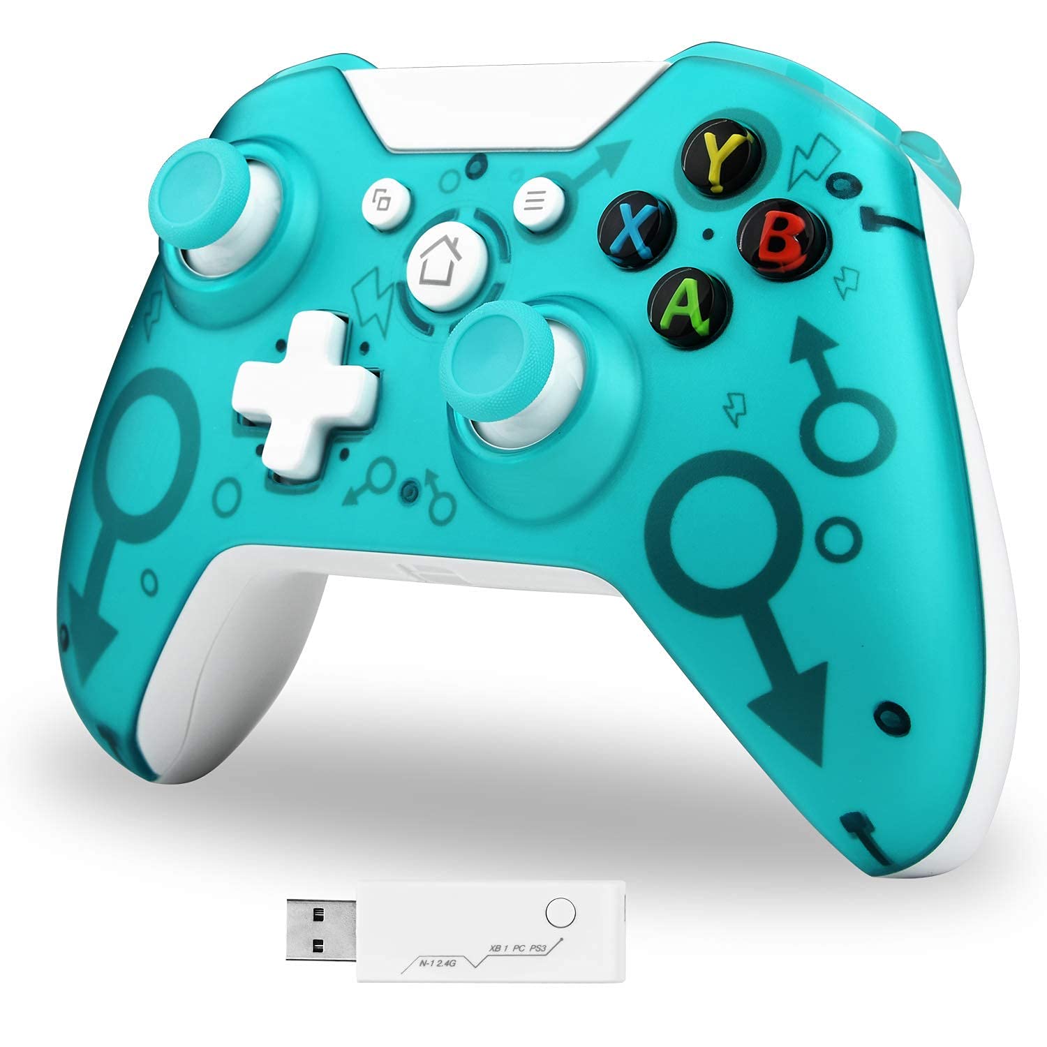 Xbox One Wireless Controller - Compatible with Xbox One, PC & PS3, Green Gamepad Joystick (No Headset Jack) - Perfect for Gaming, Streaming & Multiplayer Sessions