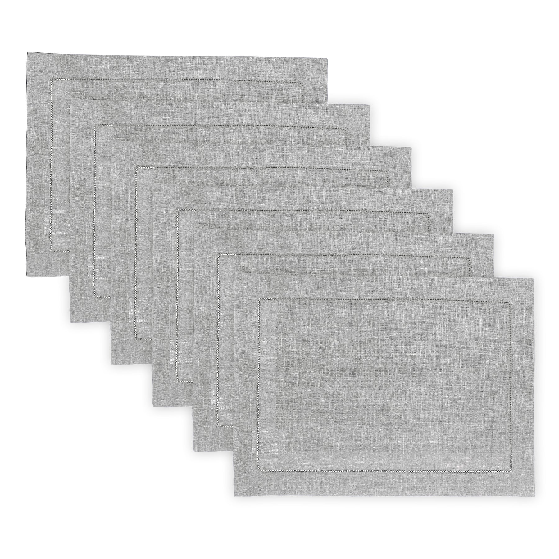 Elegant Classic Hemstitch Placemats Set of 4 - Premium Linen Table Mats for Dining Room Decor, Wedding & Holiday Table Setting - Perfect for Formal Dinner Parties & Home Decor