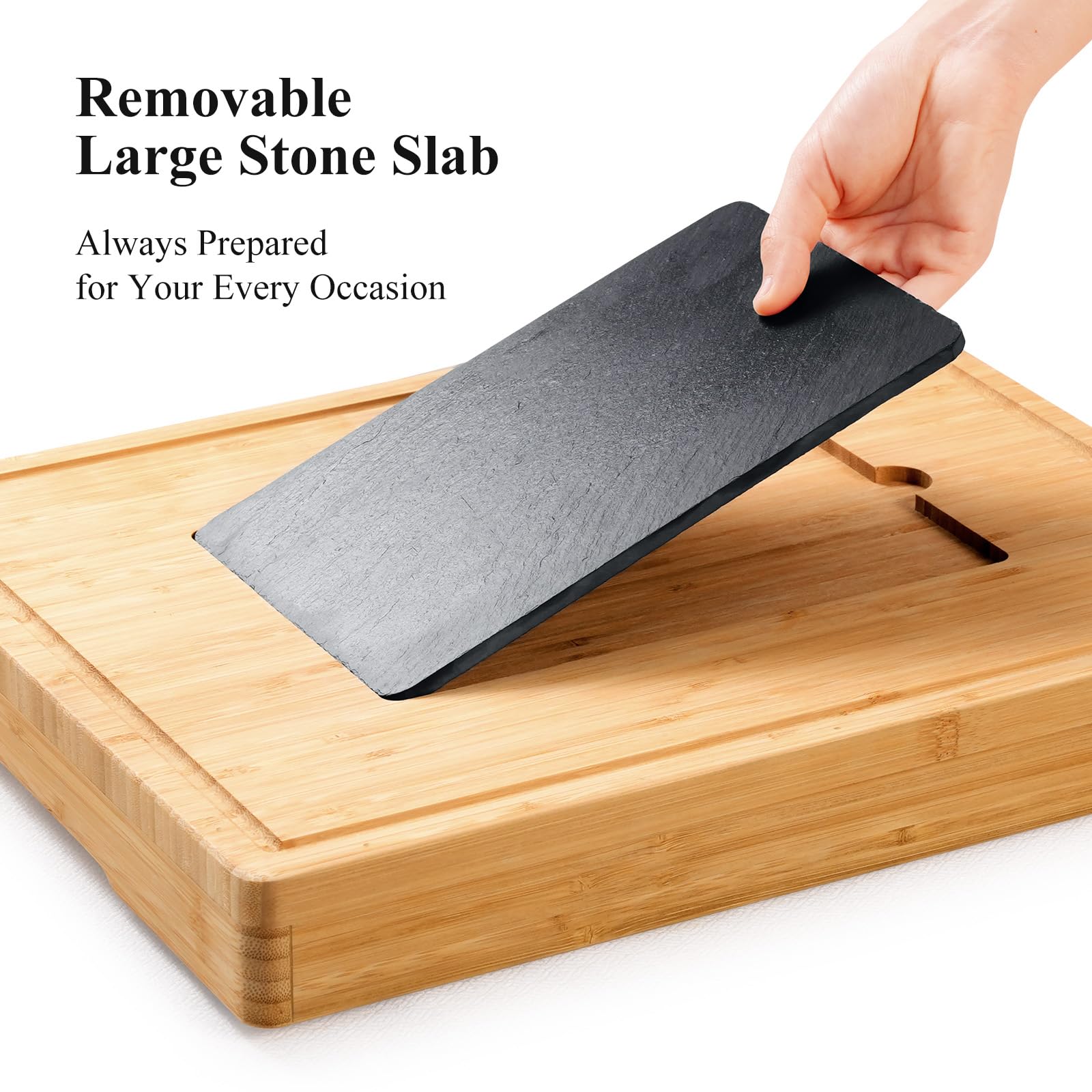 Extra Large 33.7x15.7 Inch Bamboo Charcuterie Board Set with Knives - 100% Natural Cheese Platter Tray for Entertaining - Perfect Housewarming Gift for Women & Mom - Ideal for Parties, Wine Nights & Charcuterie Displays