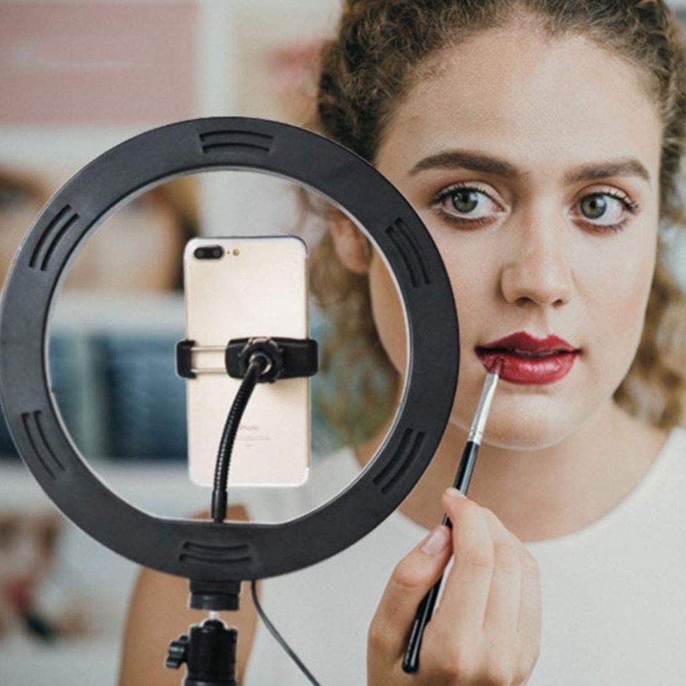 HMTE 10 Inch LED Ring Light with Tripod Stand for Phone Photography, Live Streaming, YouTube Videos, TikTok & Selfies - 26cm Fill Light for Professional Studio Lighting (10 Inch) - Perfect for Makeup, Vlogging & Content Creation