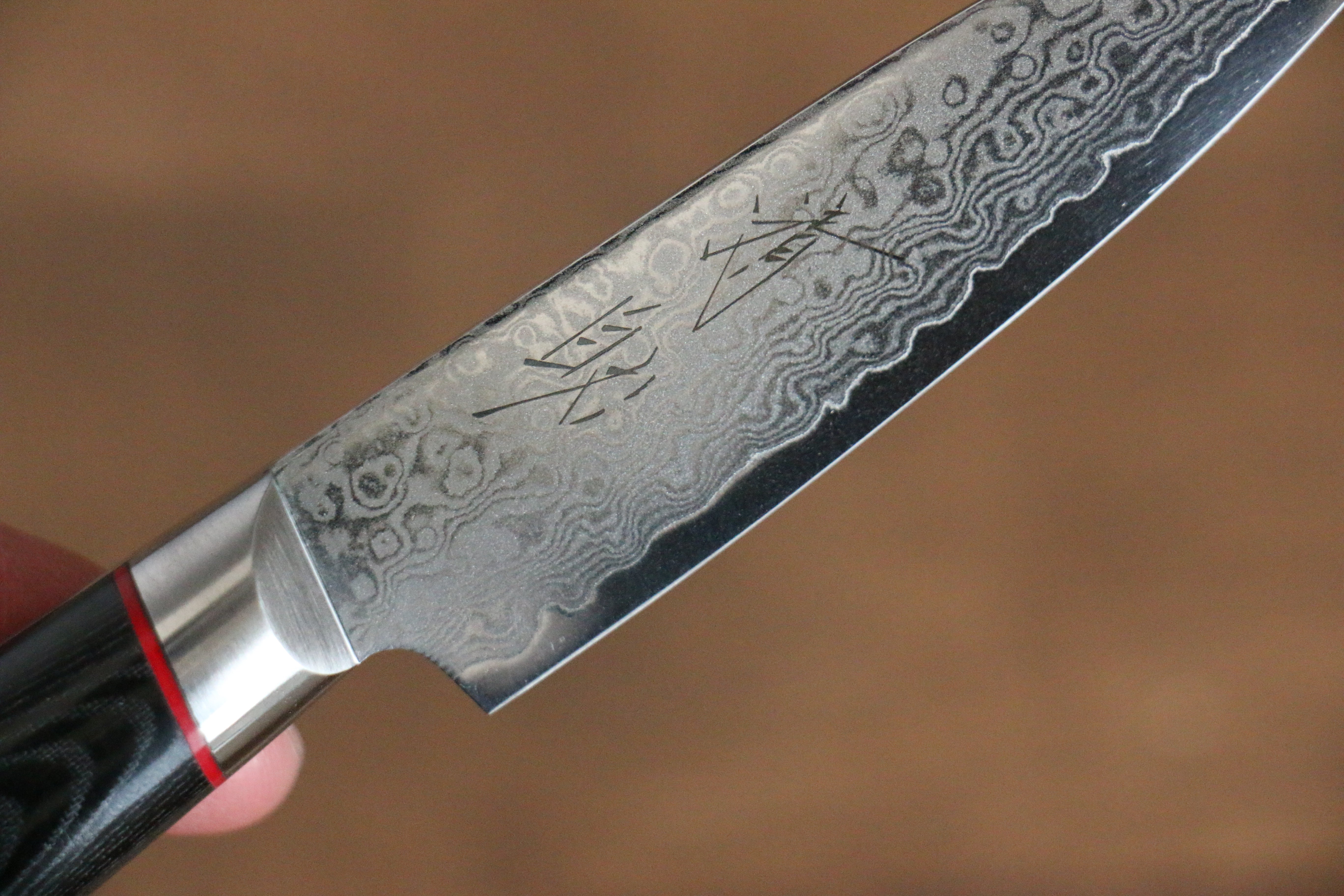Premium Seisuke Saiun VG10 Damascus Paring Knife 90mm - Black Micarta Handle - Sharp Kitchen Knife for Peeling, Slicing & Precision Cutting Fruits & Vegetables