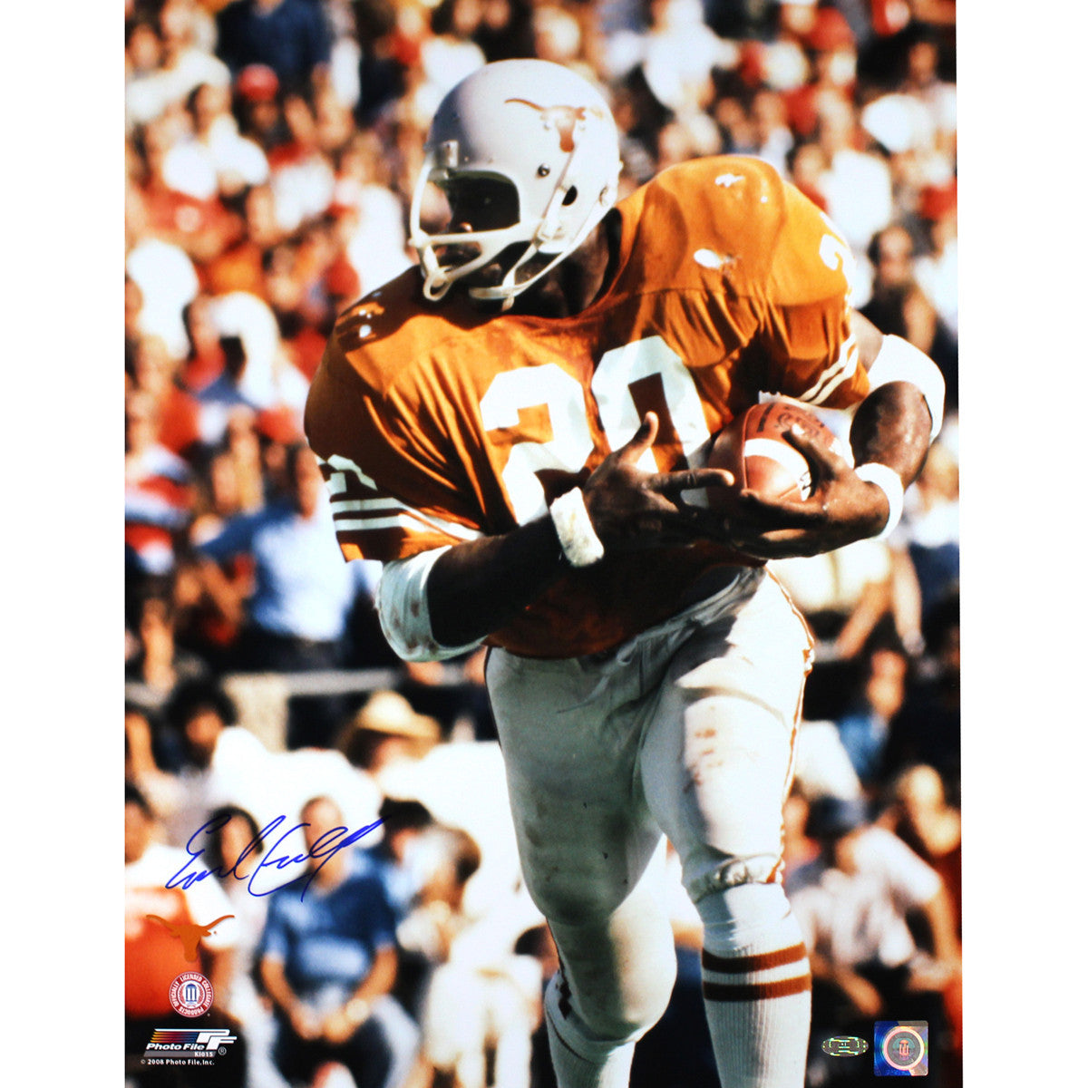 Earl Campbell Autographed Texas Longhorns 16x20 Framed Football Photo - Perfect for Sports Memorabilia Collectors & Longhorns Fans Display