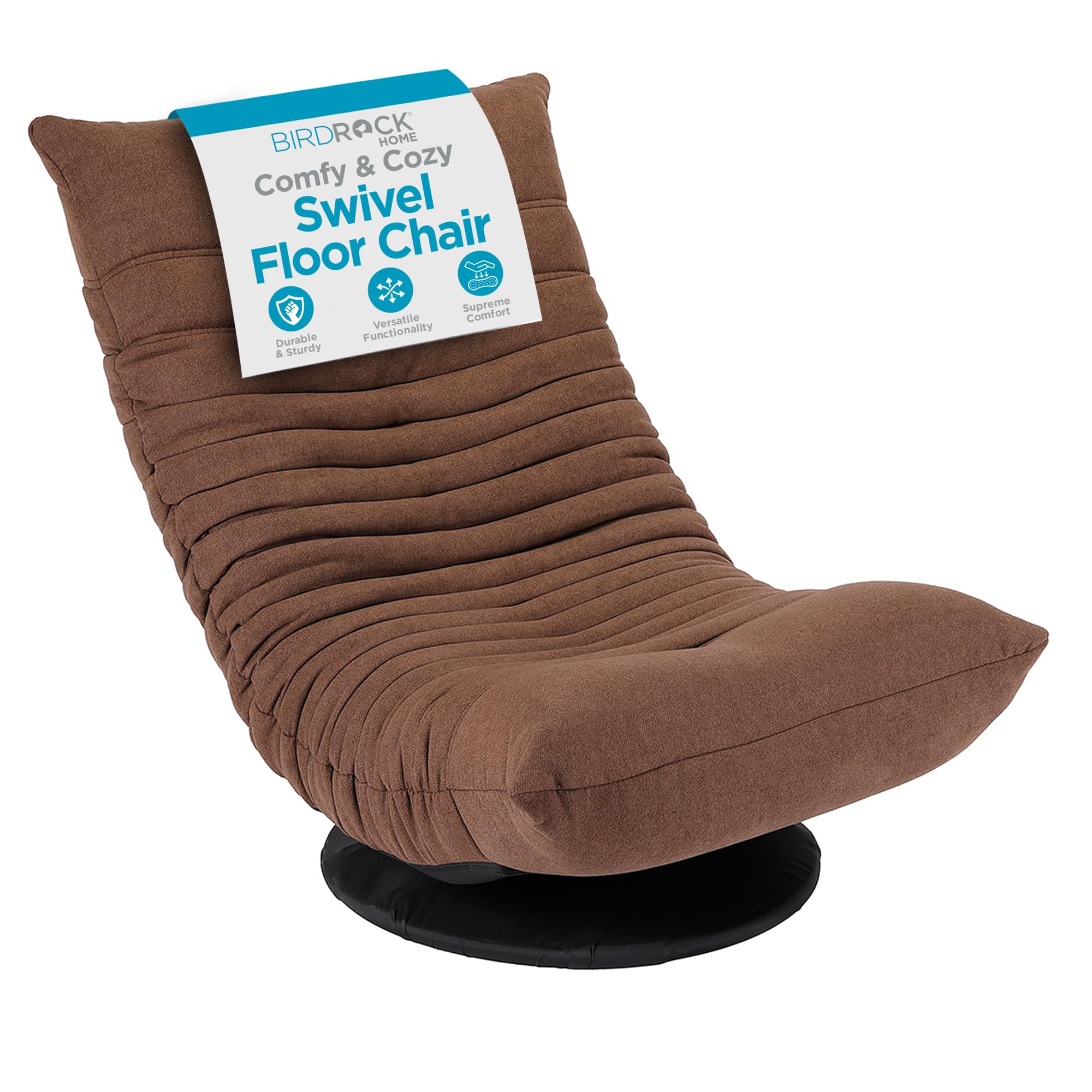 BIRDROCK HOME 360-Degree Swivel Floor Chair with 8
