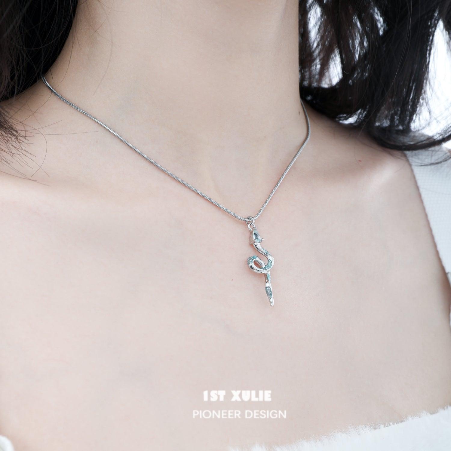 Frozen Serpent Girl Snake Sterling Silver Pendant Necklace™ | Gothic Jewelry for Women | Perfect for Halloween Costume, Cosplay & Dark Fashion Accessories