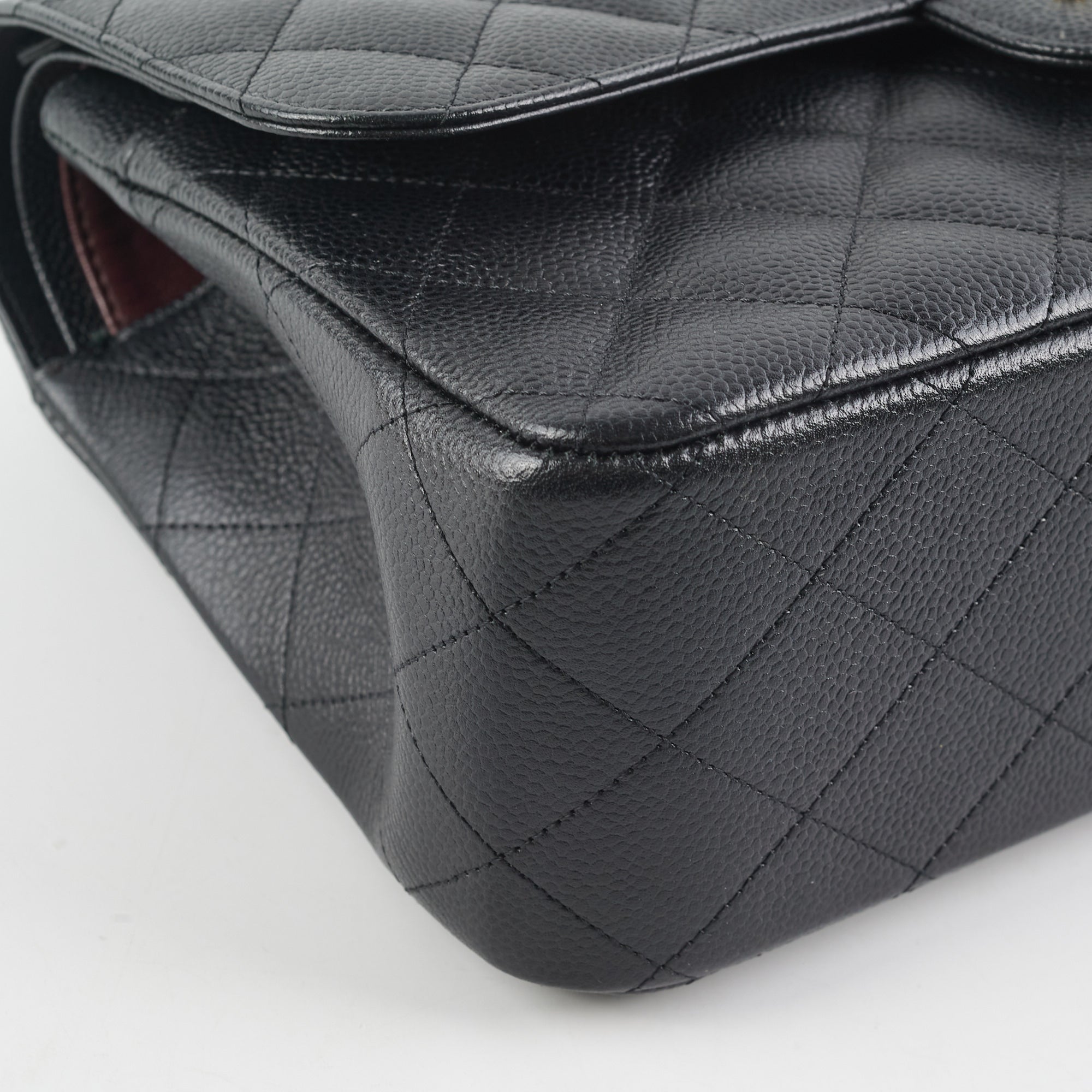 Chanel Quilted Caviar Leather Double Flap Jumbo Bag in Black | Luxury Designer Handbag for Women | Perfect for Evening Events, Work & Special Occasions