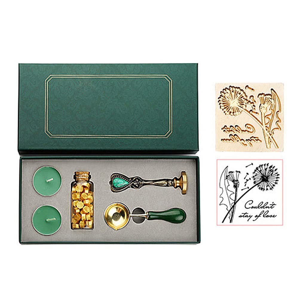 Vintage Wax Seal Stamp Kit with Spoon, Beads & Candle - DIY Letter Sealing Set for Wedding Invitations, Greeting Cards, Envelopes and Scrapbooking (Storage Box Included)