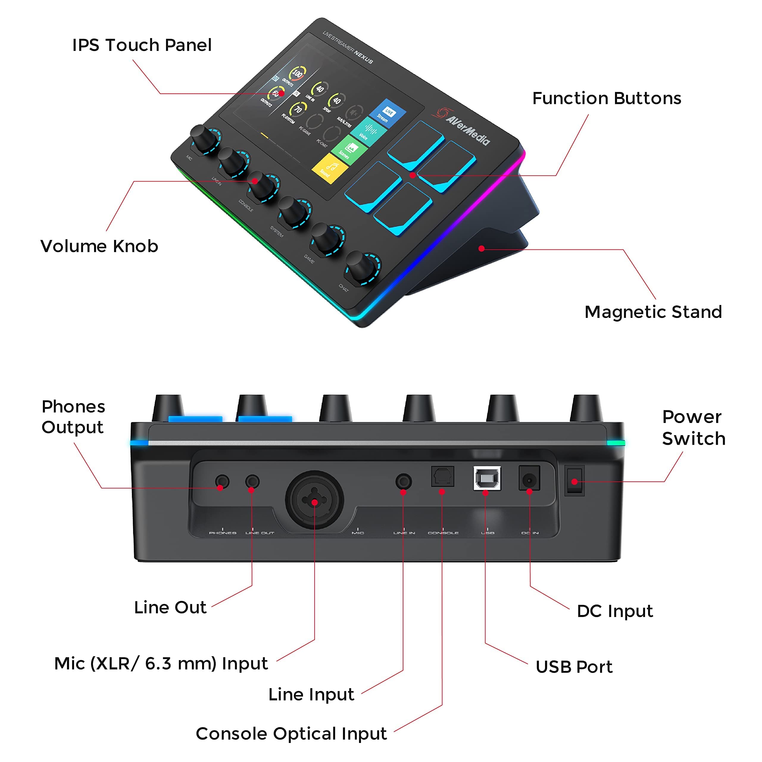 AVerMedia Live Streamer AX310 Creator's Control Center & MIC 330 Dynamic Microphone Bundle - Professional Streaming Setup for Twitch, YouTube & Podcasting | Perfect for Gamers, Content Creators & Broadcasters