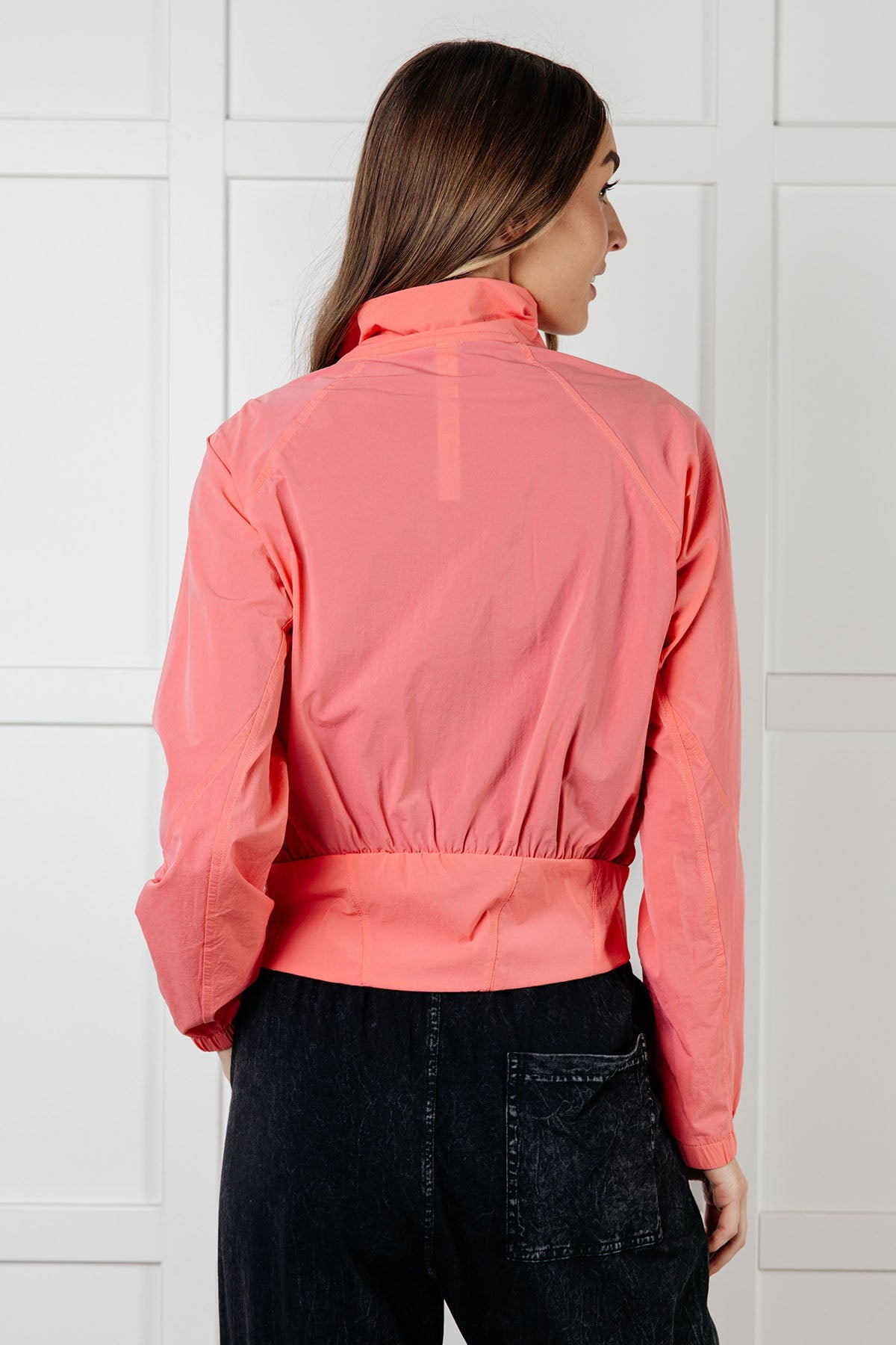 Fit Happens Nylon Tennis Jacket for Women - Lightweight Coral Rose Windbreaker with Moisture-Wicking Technology | Perfect for Tennis, Running, Gym & Outdoor Activities