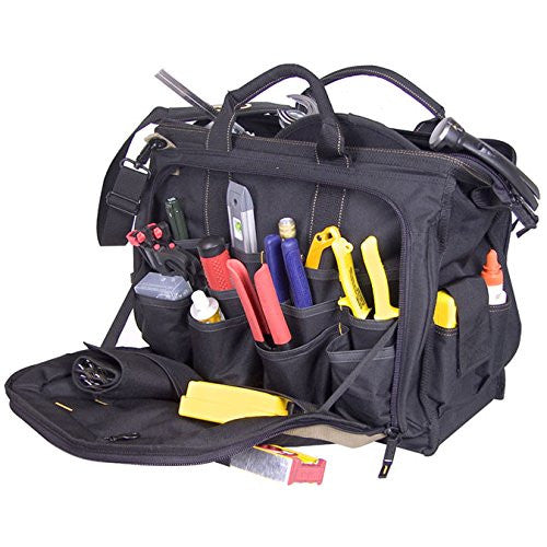 CLC Custom LeatherCraft 1539 18-Pocket Multi-Compartment Tool Organizer - Heavy Duty Tool Carrier for Electricians, Mechanics & DIY Projects