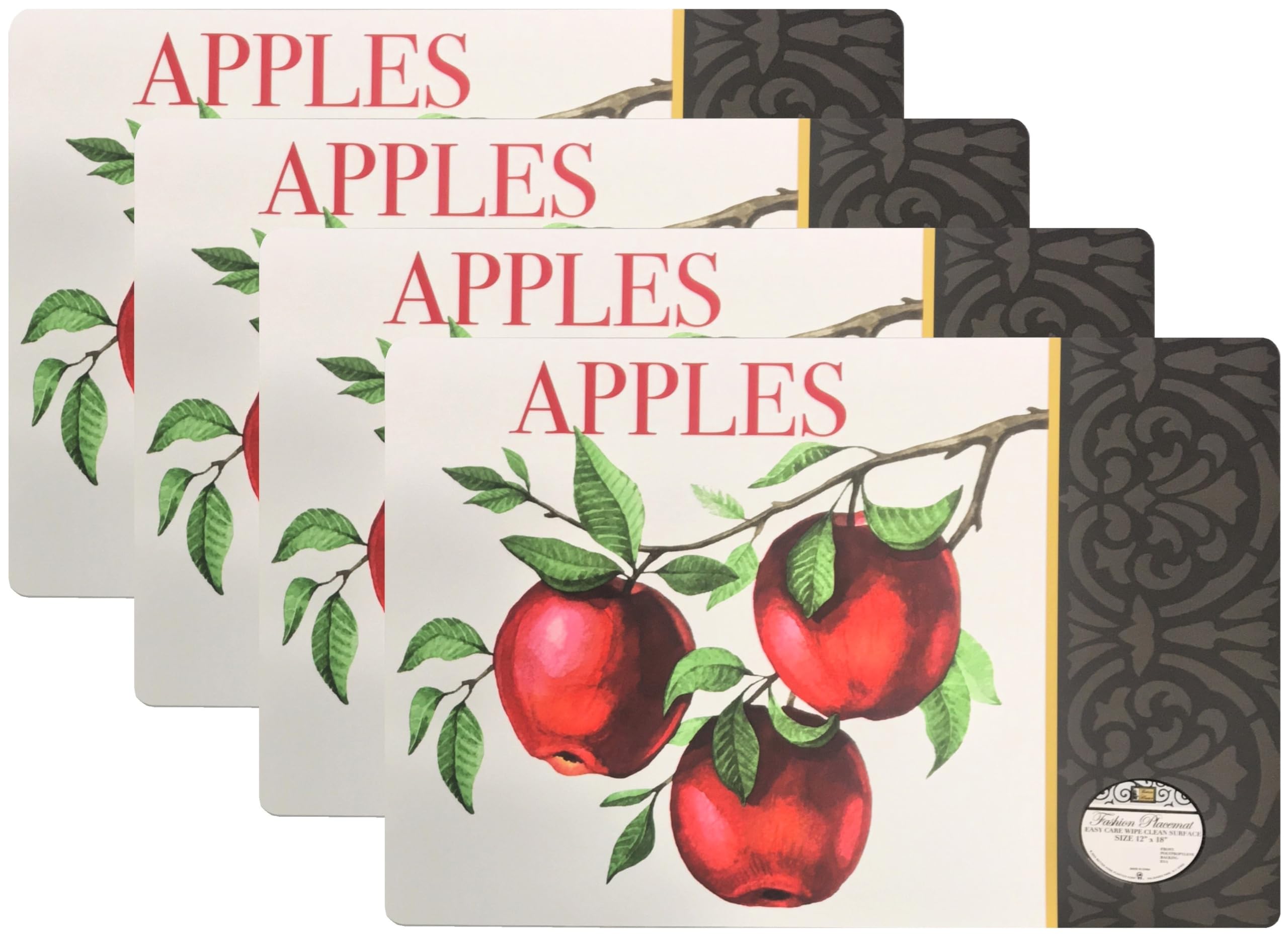 4-Pack Non-Slip Foam Backed Placemats - 12