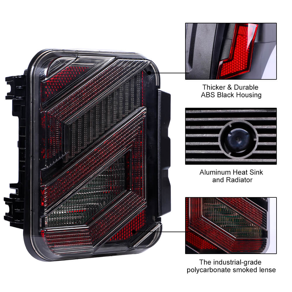 LED Tail Lights for Jeep Gladiator JT 2020-2022 - High Performance Brake Lights, Reverse Lights & Turn Signal Lights | Off-Road & Night Driving Safety Accessories