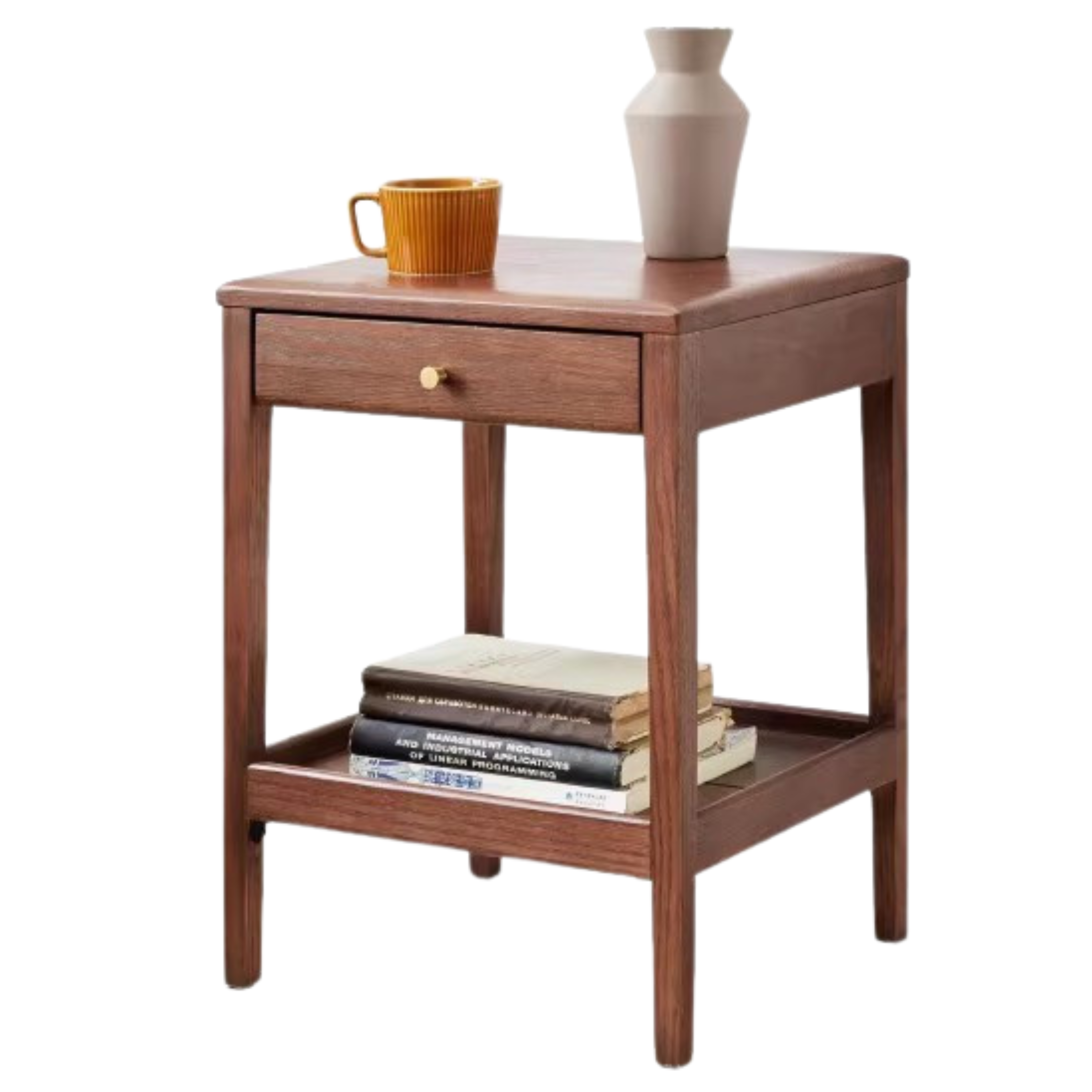 15x13.8x19.7 inch / 38x34x50cm / walnut color / Oak side table