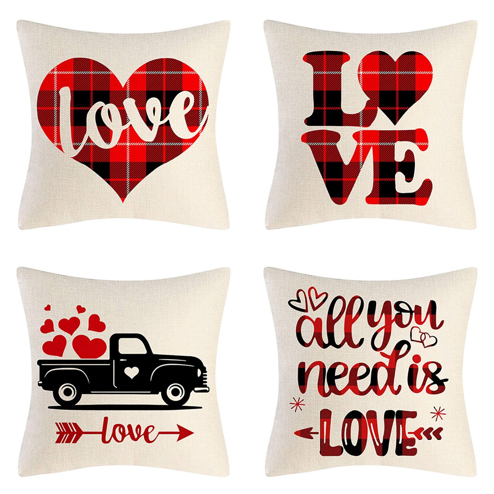 Valentine's Day Glitter Pillow Cover - Soft Throw Cushion Case for Sofa, Bed & Living Room Decor | Romantic Home Accessories for Couples Gift, Anniversary & Wedding Decorations