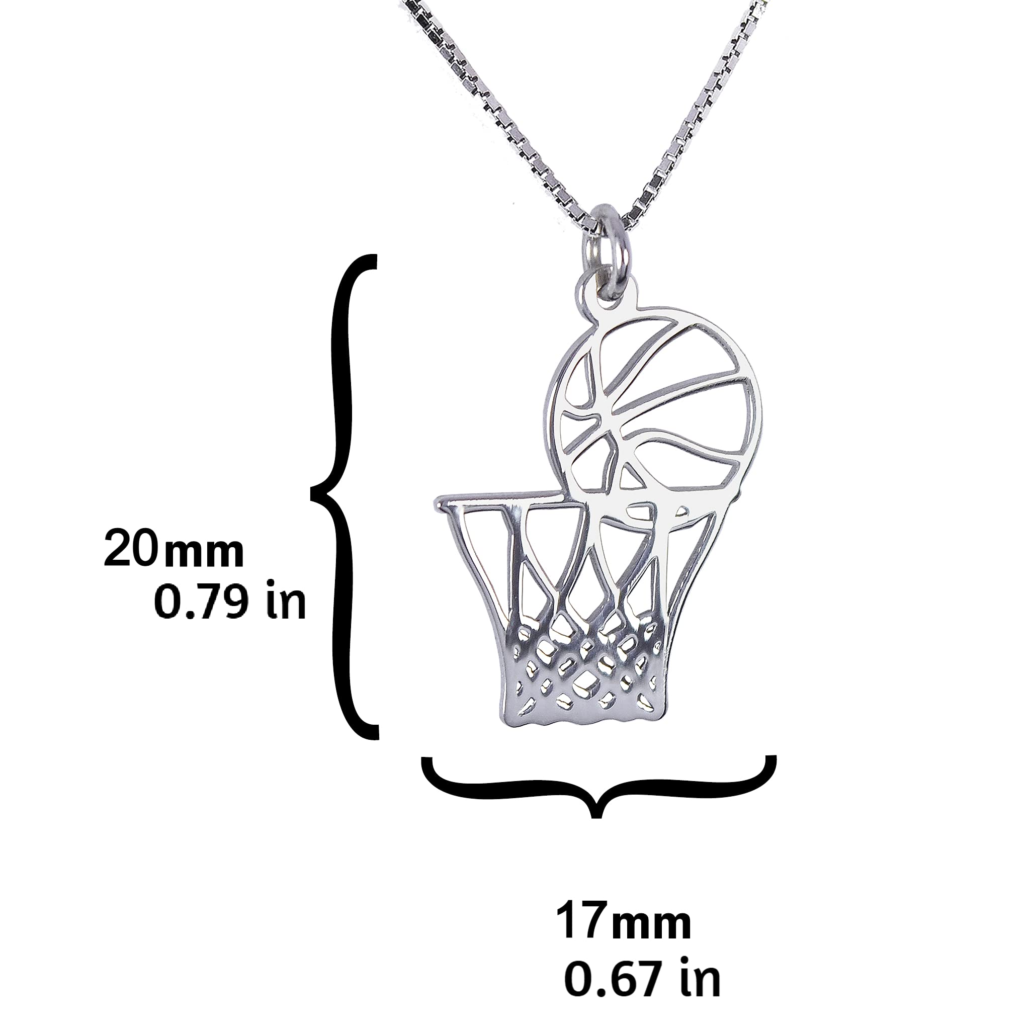Basketball Jewelry Gift for Women & Men - 925 Silver Pendant Necklace for Athletes & Coaches - Perfect for Birthdays & Sports Fans
