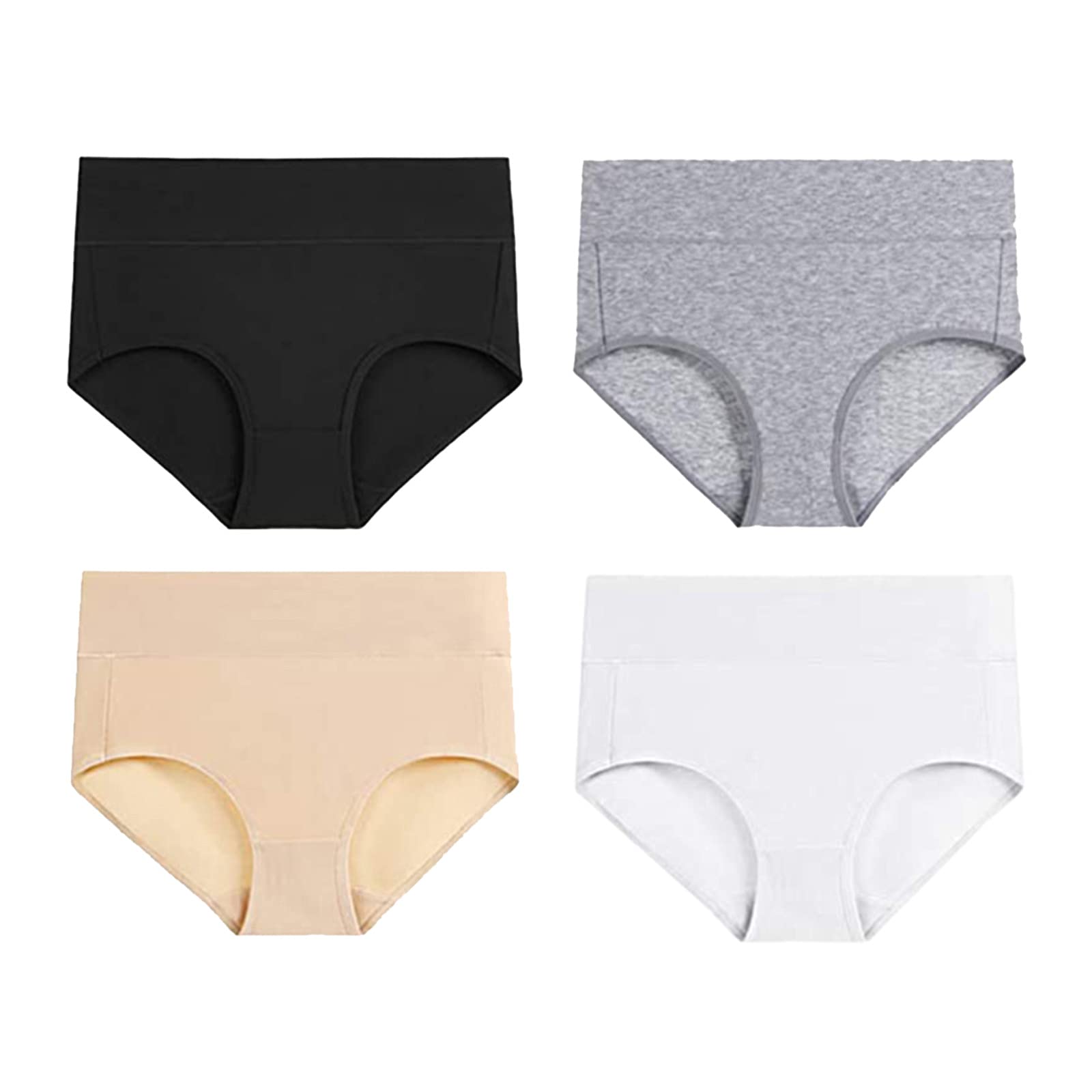 Women's Cotton High Waisted Underwear - Soft Full Coverage Briefs Panties 4 Pack for Everyday Comfort & Support | Perfect for Work, Yoga & Sleep