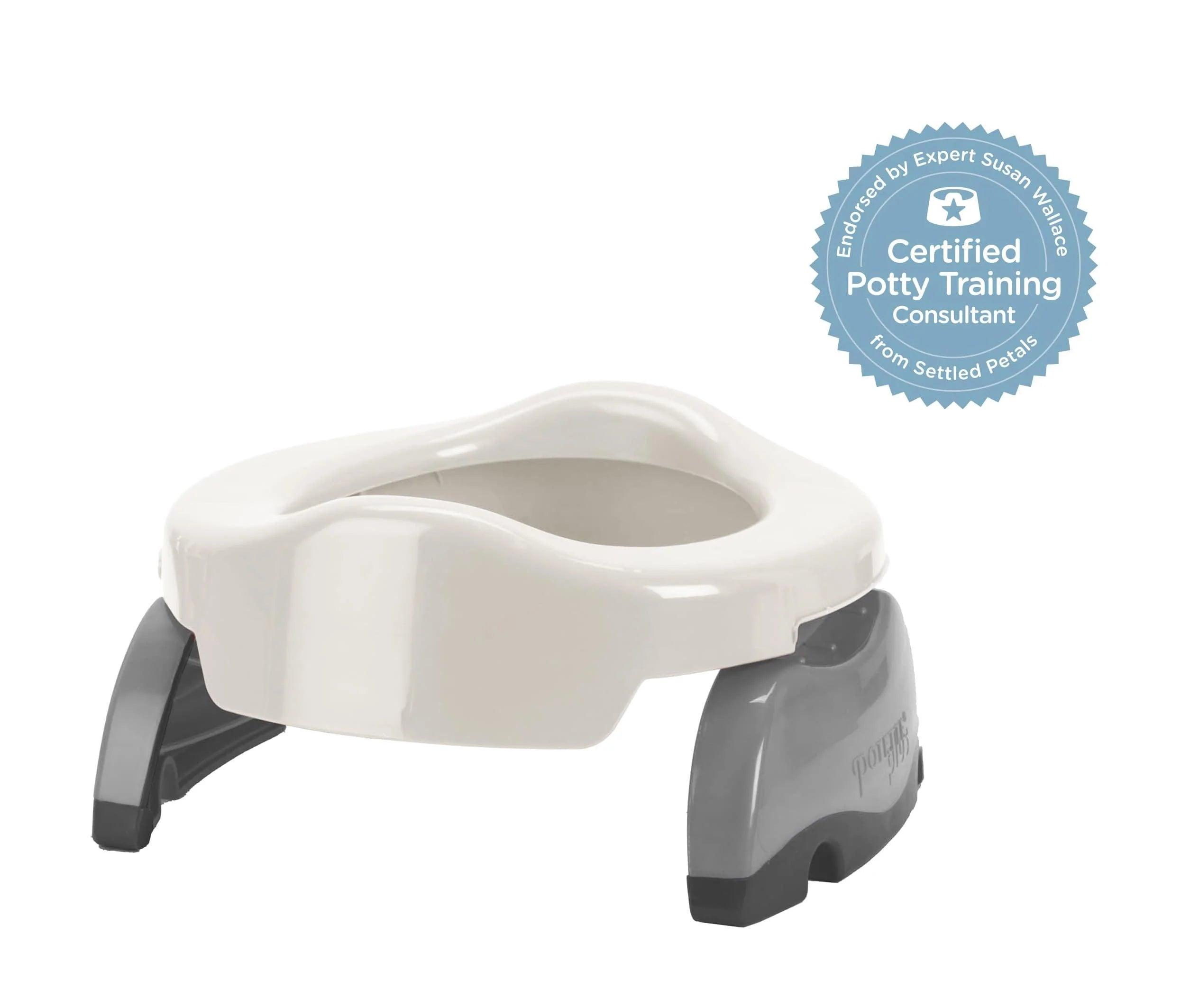 Kalencom 2-in-1 Potette Plus Portable Travel Potty Seat for Toddlers - Compact Folding Toilet Trainer for Kids, Perfect for Road Trips, Camping & Airplane Travel