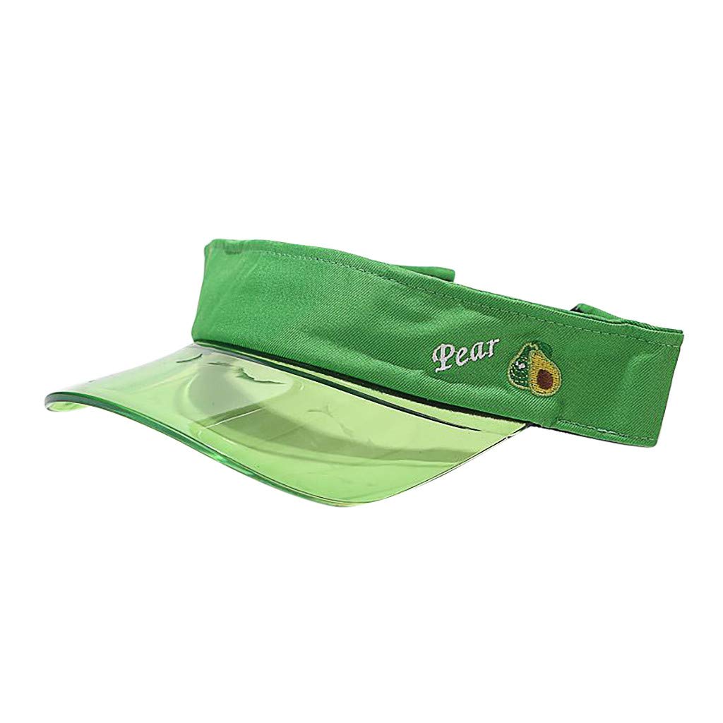 Unisex Sport Sun Visor Hat with Embroidered Fruit Design - Adjustable Clear Brim Fishing Cap for Men & Women - Packable Beach Hat for Outdoor Activities, Travel, and Summer Adventures