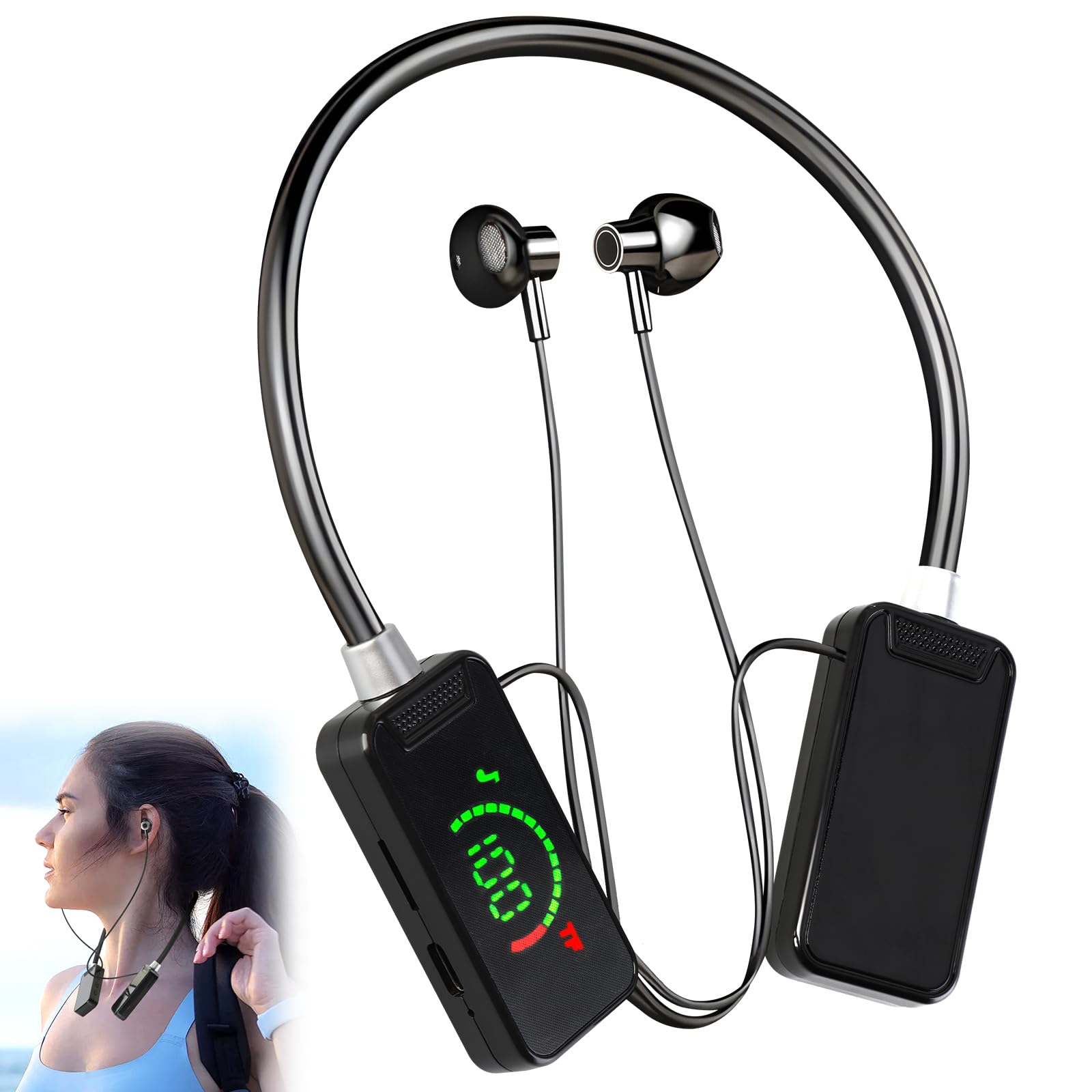 Wireless Sound Card Live Streaming Headphones with Digital Display - Smart Sporty Wireless Headset for Gaming, Podcasting & Music Streaming