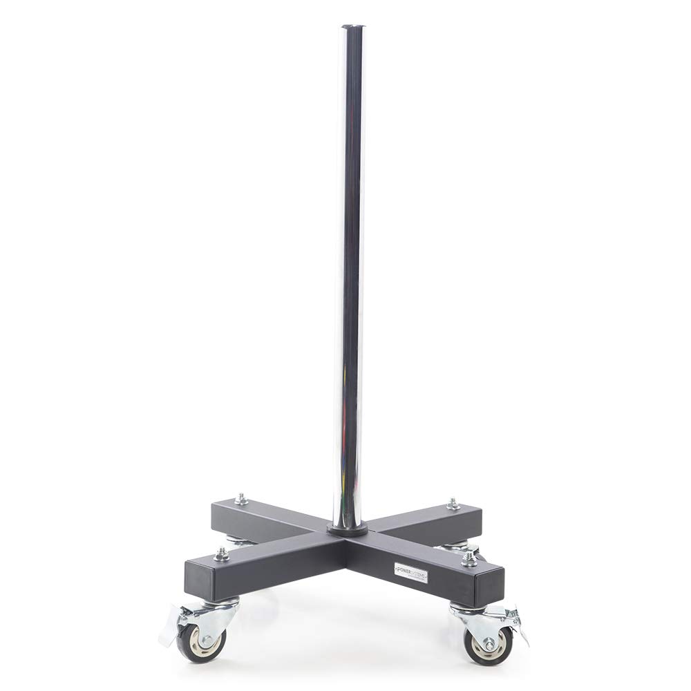 Heavy Duty Vertical Bumper Plate Storage Rack with Locking Wheels - Portable Space Saving Weight Plate Organizer for Home Gym & CrossFit Training
