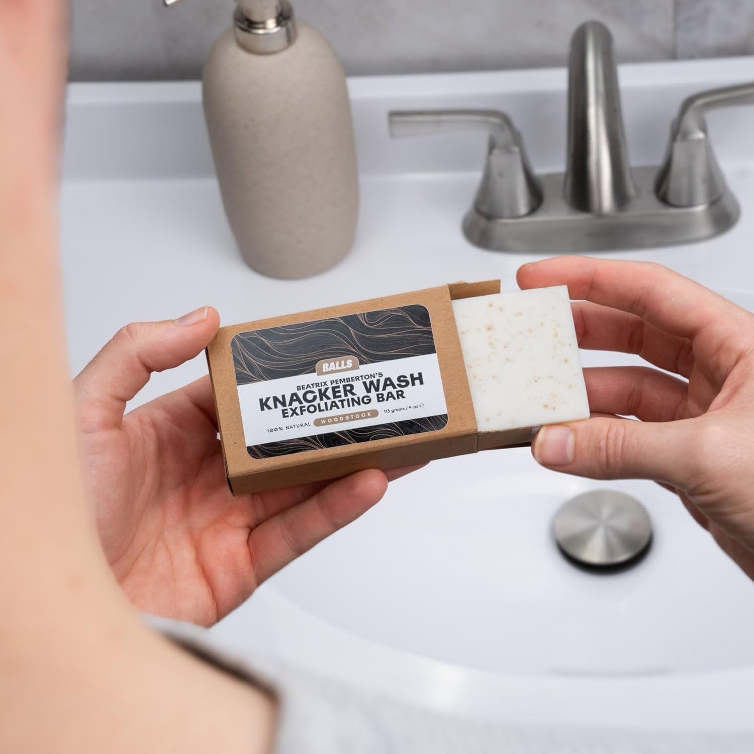 BALLS™ Beatrix Pemberton’s Knacker Wash Exfoliating Bar - Natural Oatmeal Soap for Gentle Exfoliation & Soft Skin | Perfect for Dry Skin Care & Sensitive Skin Types | Shower & Bath Essential