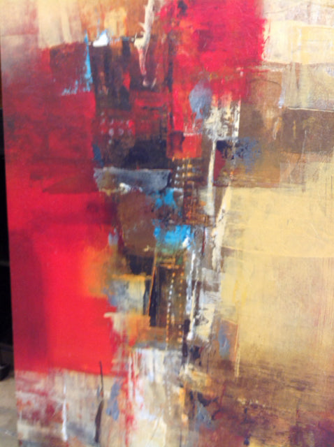 40x60 Orange & Gold Abstract Canvas Wall Art - Modern Home Decor for Living Room, Bedroom & Office | Z Gallerie Inspired