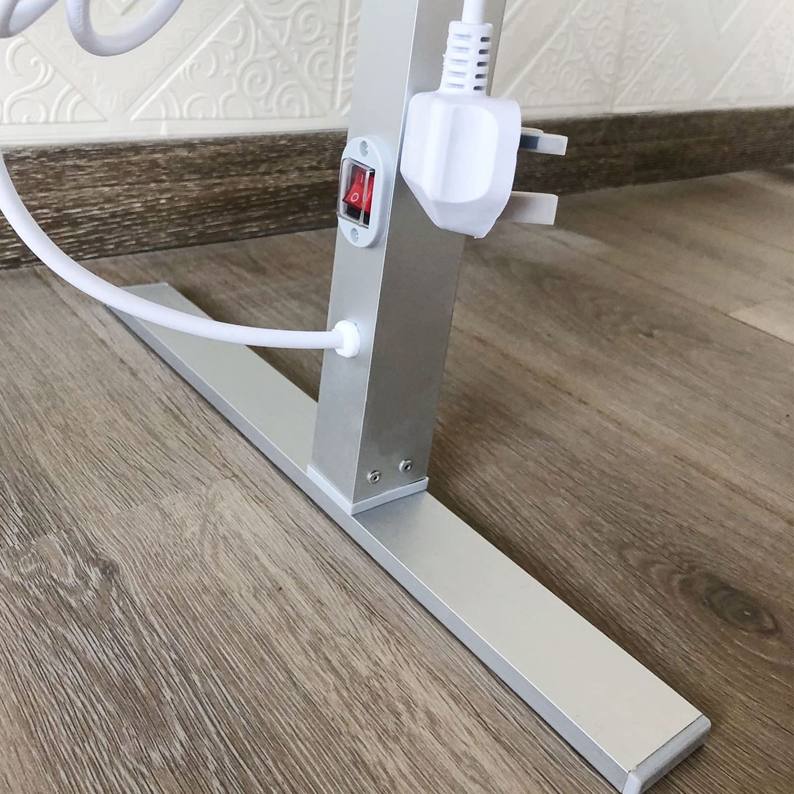 Portable Electric Heated Towel Rack - 6 Bar 100W Freestanding Bathroom Towel Warmer & Drying Rack, 520x390x900mm Aluminum Alloy Heated Towel Rail Radiator - Perfect for Spa, Luxury Bathroom & Cold Weather Comfort