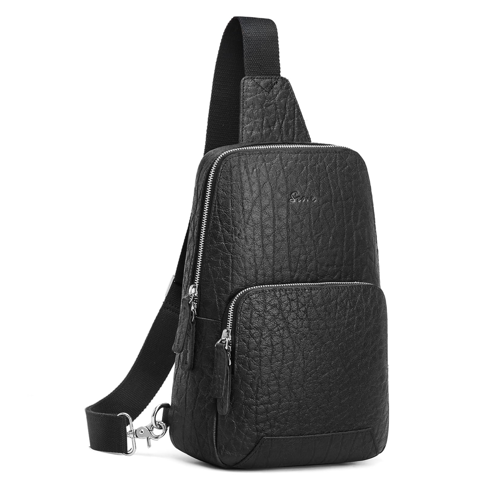 S-ZONE RFID Blocking Genuine Leather Crossbody Sling Bag for Men & Women - Anti-Theft Shoulder Bag Backpack for Hiking, Travel & Daily Use | Perfect for Commuting, Shopping & Outdoor Adventures