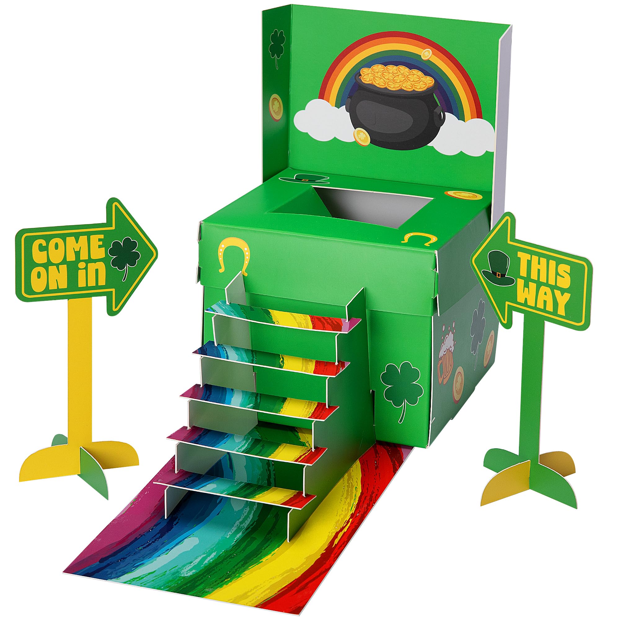RunNico St. Patrick's Day Leprechaun Trap Kit - DIY Craft for Kids, Classroom & Home Party - Rainbow Themed St Patricks Day Decorations to Catch a Leprechaun - Perfect for School Activities & Family Fun