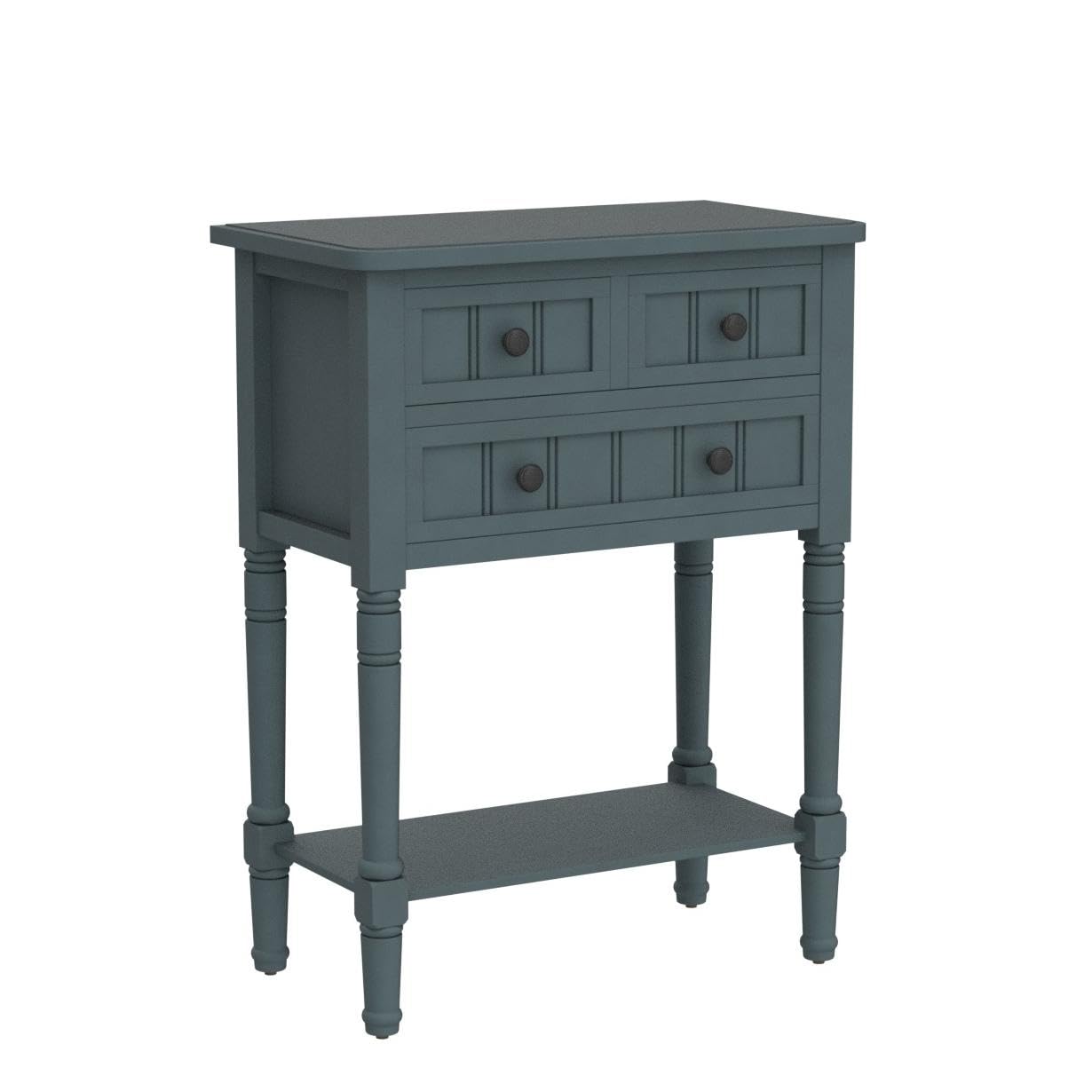 Merax Navy Classic Wood Console Table - Entryway Hallway Sideboard with Storage Drawers & Bottom Shelf - Perfect for Living Room, Bedroom, or Office Decor