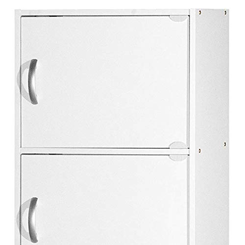 HODEDAH 5-Door White Bookcase - Modern Storage Cabinet for Home Office, Living Room & Bedroom Organization