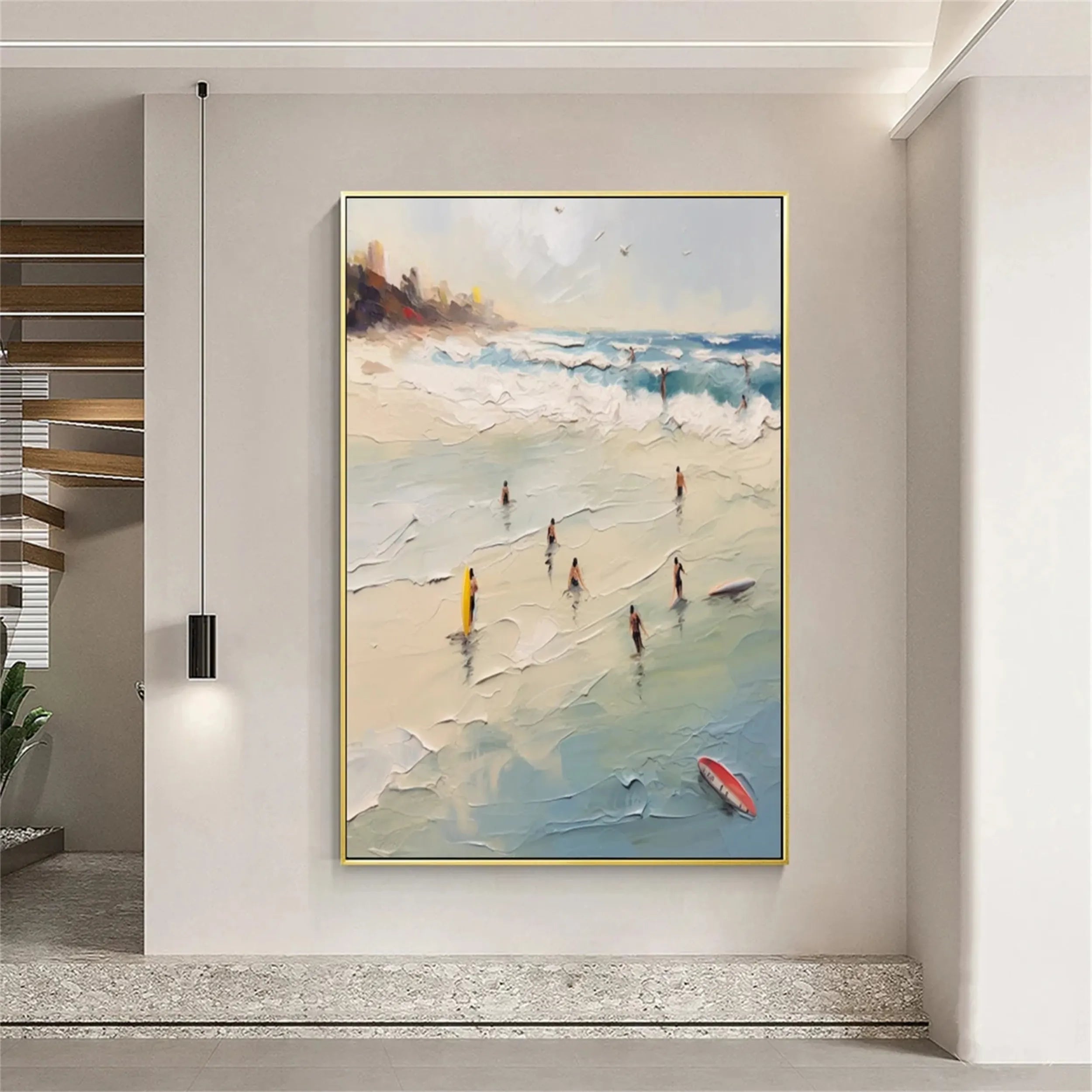 Seascape and Snowy Peak Painting #SP018 - Stunning Landscape Artwork for Home & Office Decor | Perfect for Living Room, Bedroom, or Office Wall