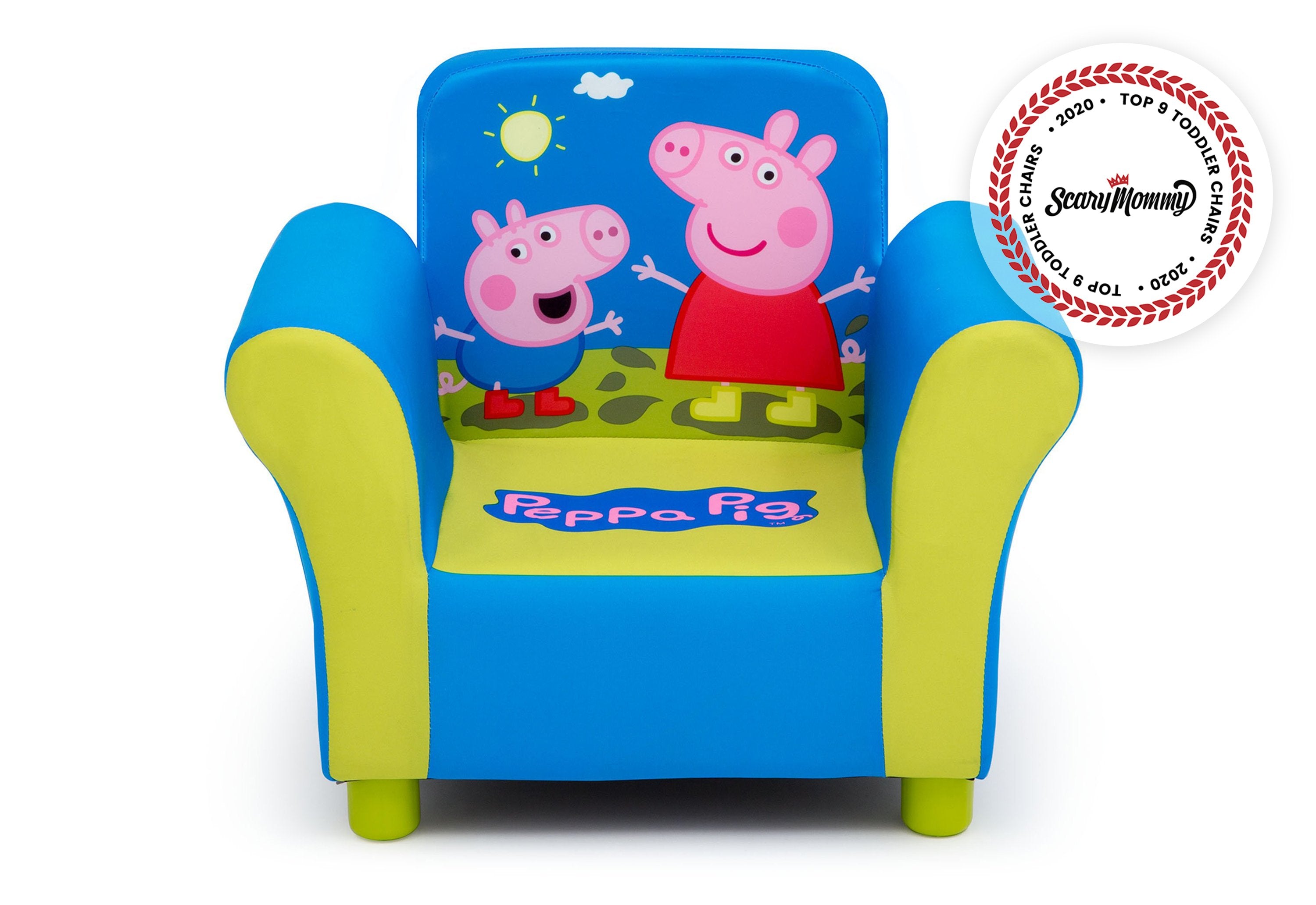 Peppa Pig Kids Upholstered Chair - Soft & Comfortable Children's Chair for Bedroom, Playroom, or Nursery - Perfect for Reading, Relaxing, and Pretend Play