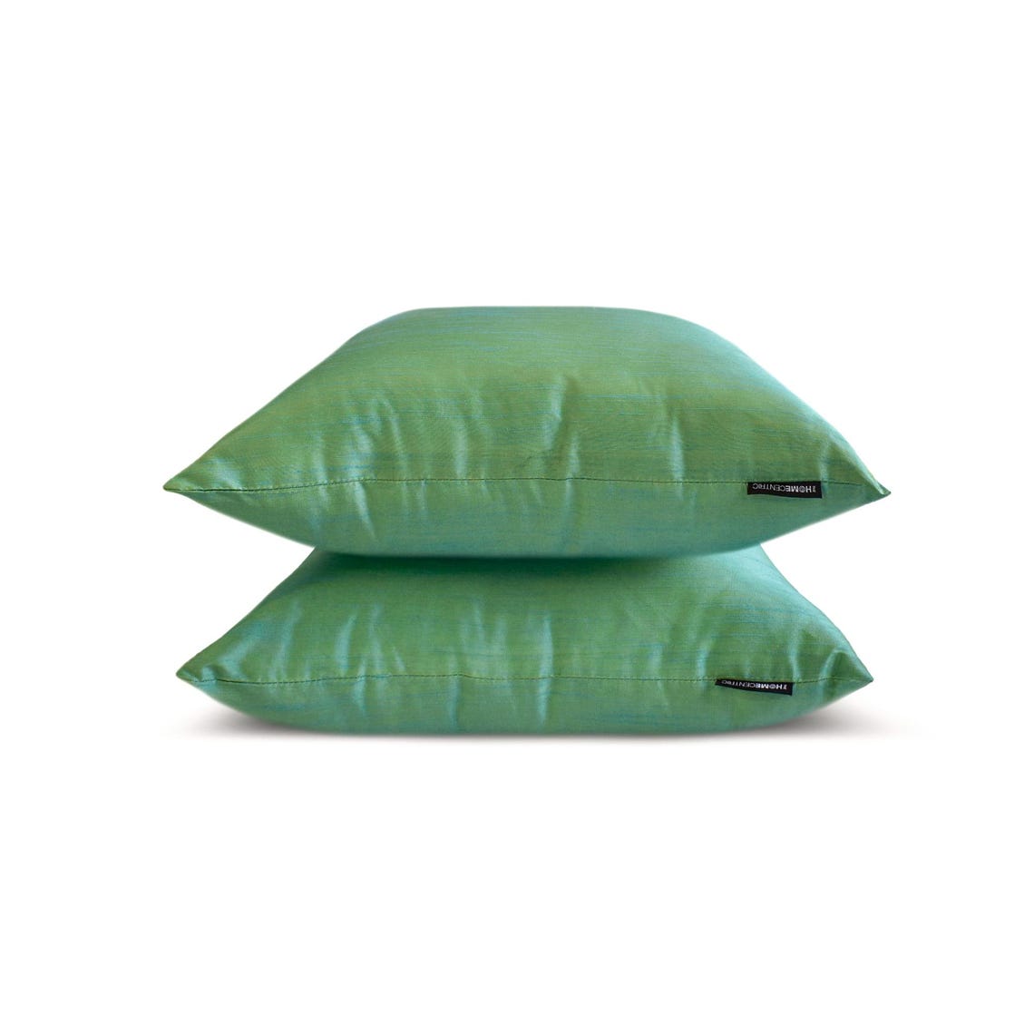 Luxury Aqua Yellow Art Silk Throw Pillow Covers (Set of 2) - Elegant Home Decor for Sofa, Bed & Living Room