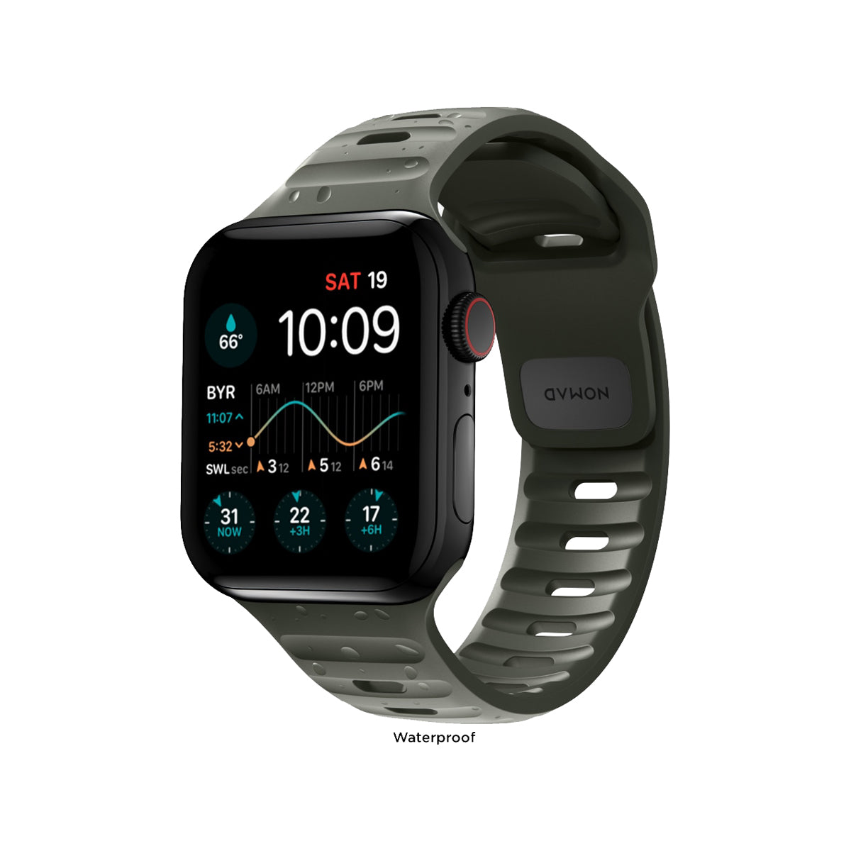 Nomad Sport Band for Apple Watch 45mm / 49mm - Premium Durable Ash Green Silicone Strap | Perfect for Workouts, Running & Everyday Wear