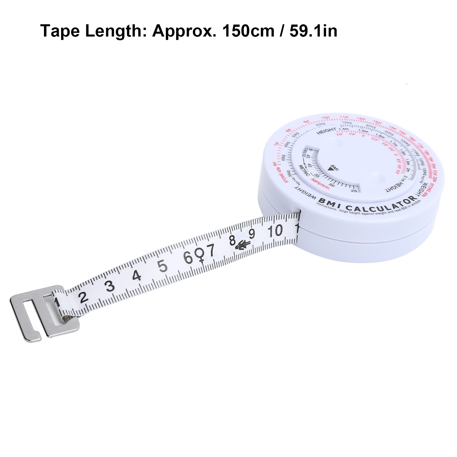 150cm Body Measuring Tape - BMI & Body Fat Caliper for Weight Loss Tracking, Fitness Measurement & Sewing | Perfect for Home Gym, Personal Training & Tailoring Projects