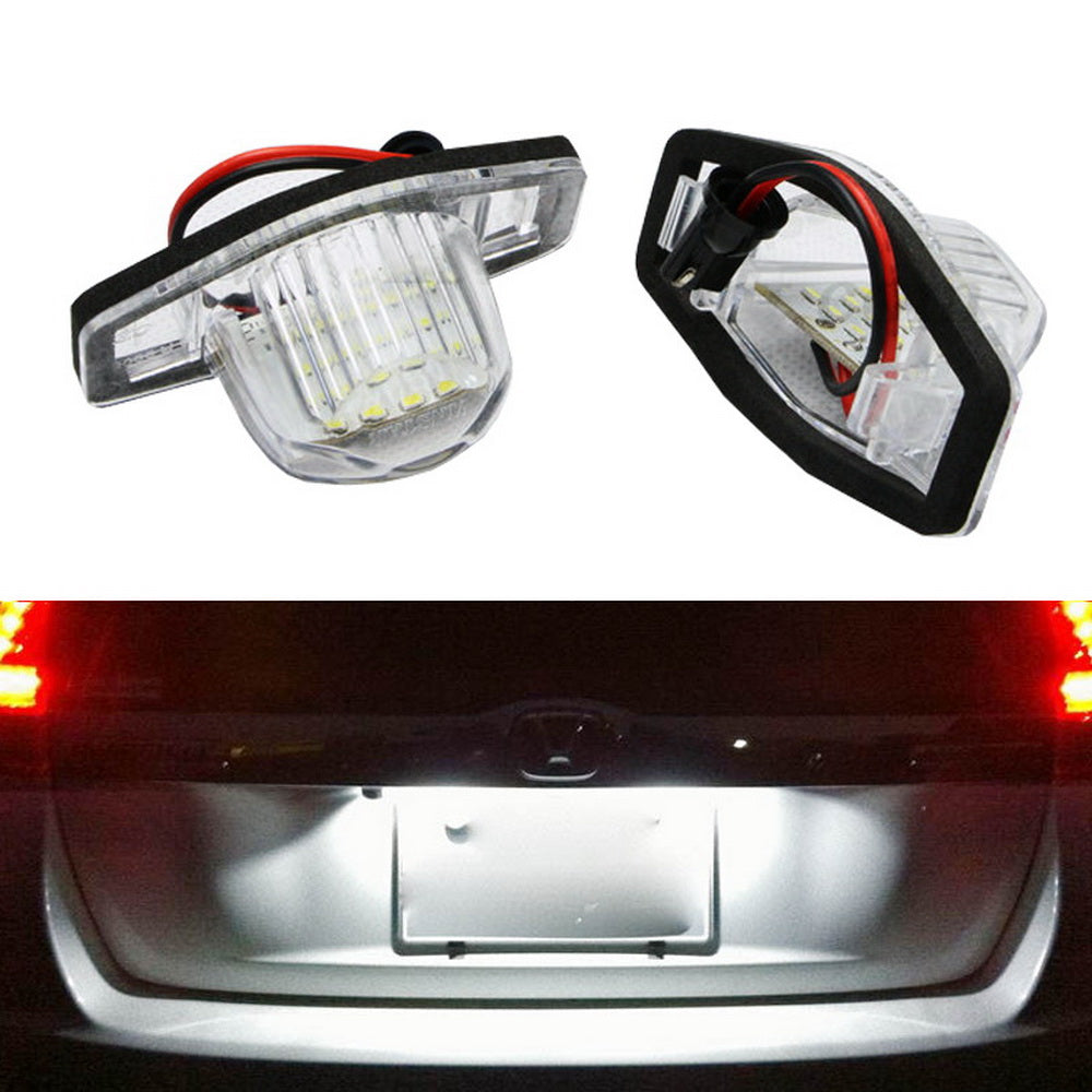 18 LED White License Plate Light - Exact Fit for Honda Civic, Fit, CR-V - Durable & Bright Replacement Bulbs - Perfect for Night Driving & Enhanced Visibility