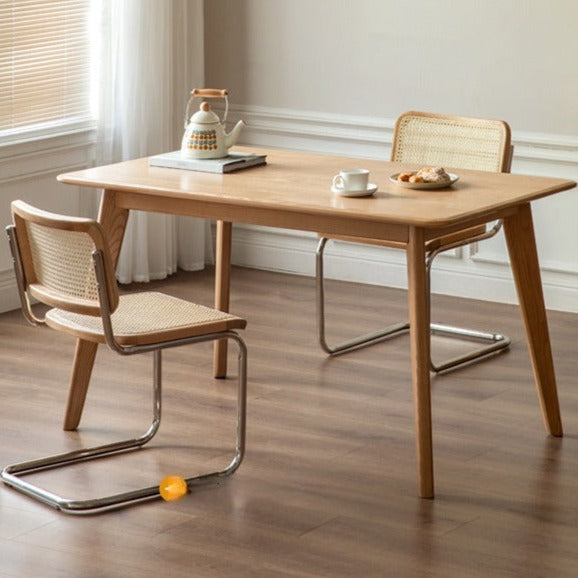 Solid Oak and Ash Wood Nordic Dining Table - Modern Scandinavian Style for Home, Kitchen, and Dining Room Decor